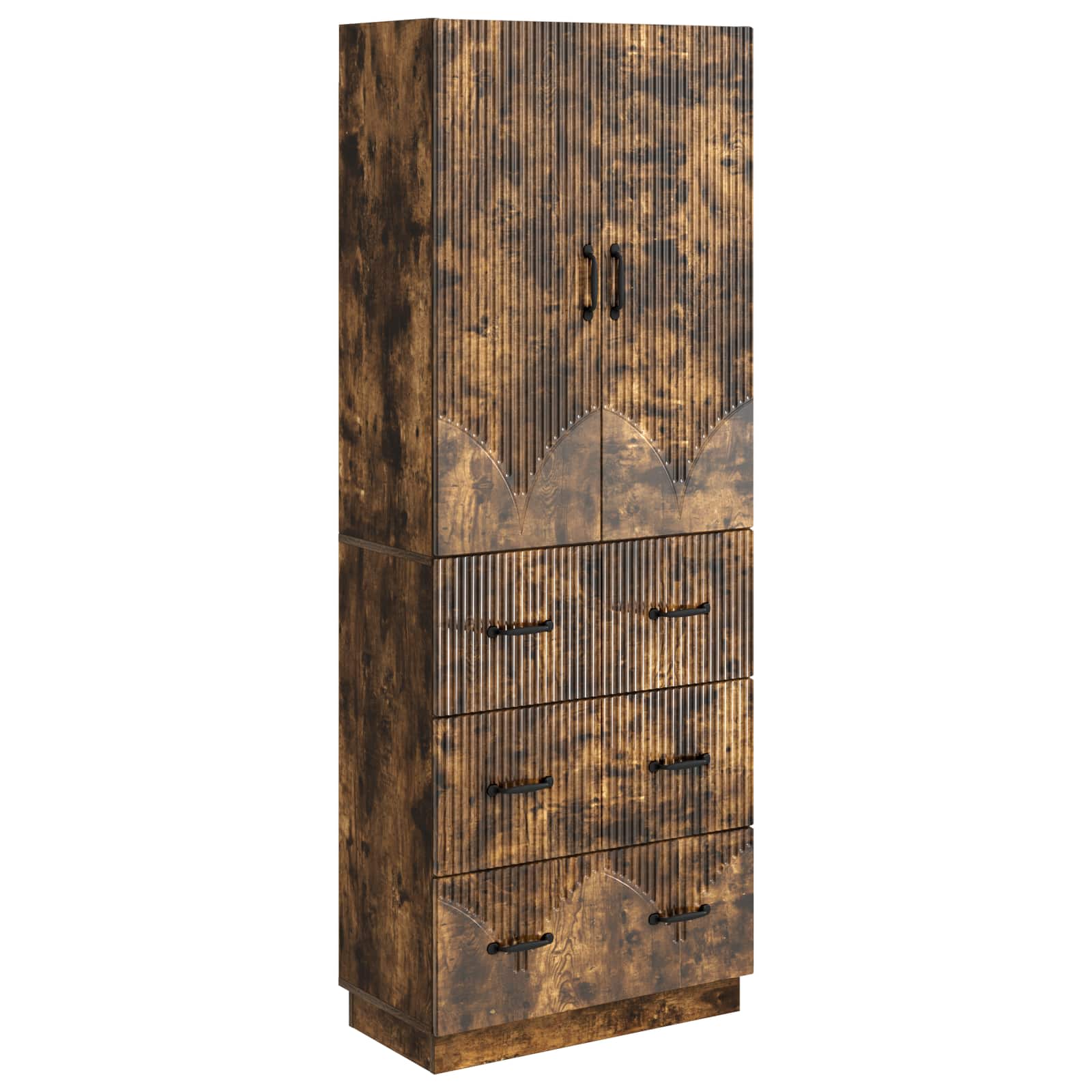 Spintelė 2 pcs Dūminio ąžuolo 66 x 34,5 x 87 cm
