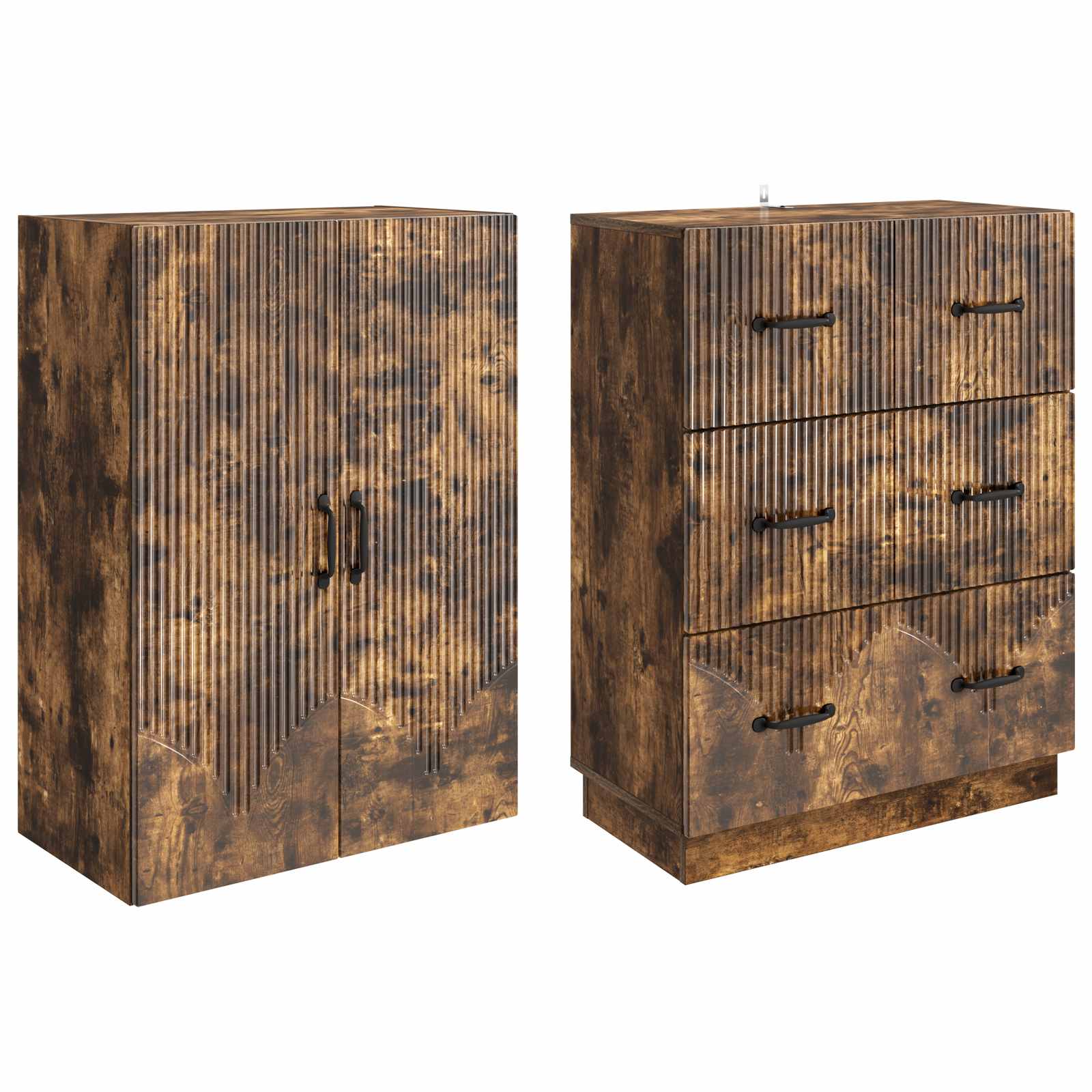 Spintelė 2 pcs Dūminio ąžuolo 66 x 34,5 x 87 cm