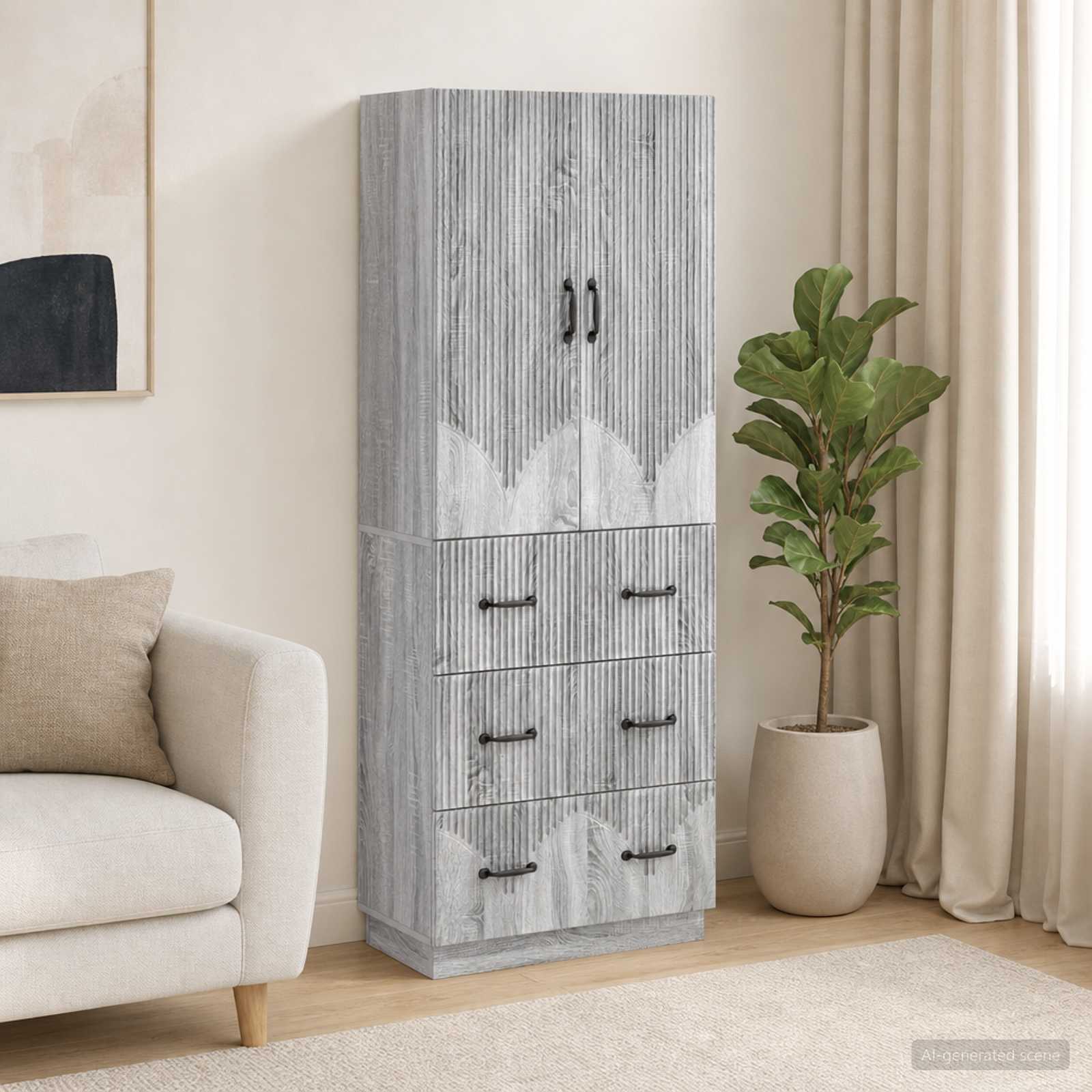 Spintelė 2 pcs Pilka Sonoma 66 x 34,5 x 87 cm Apdirbta mediena