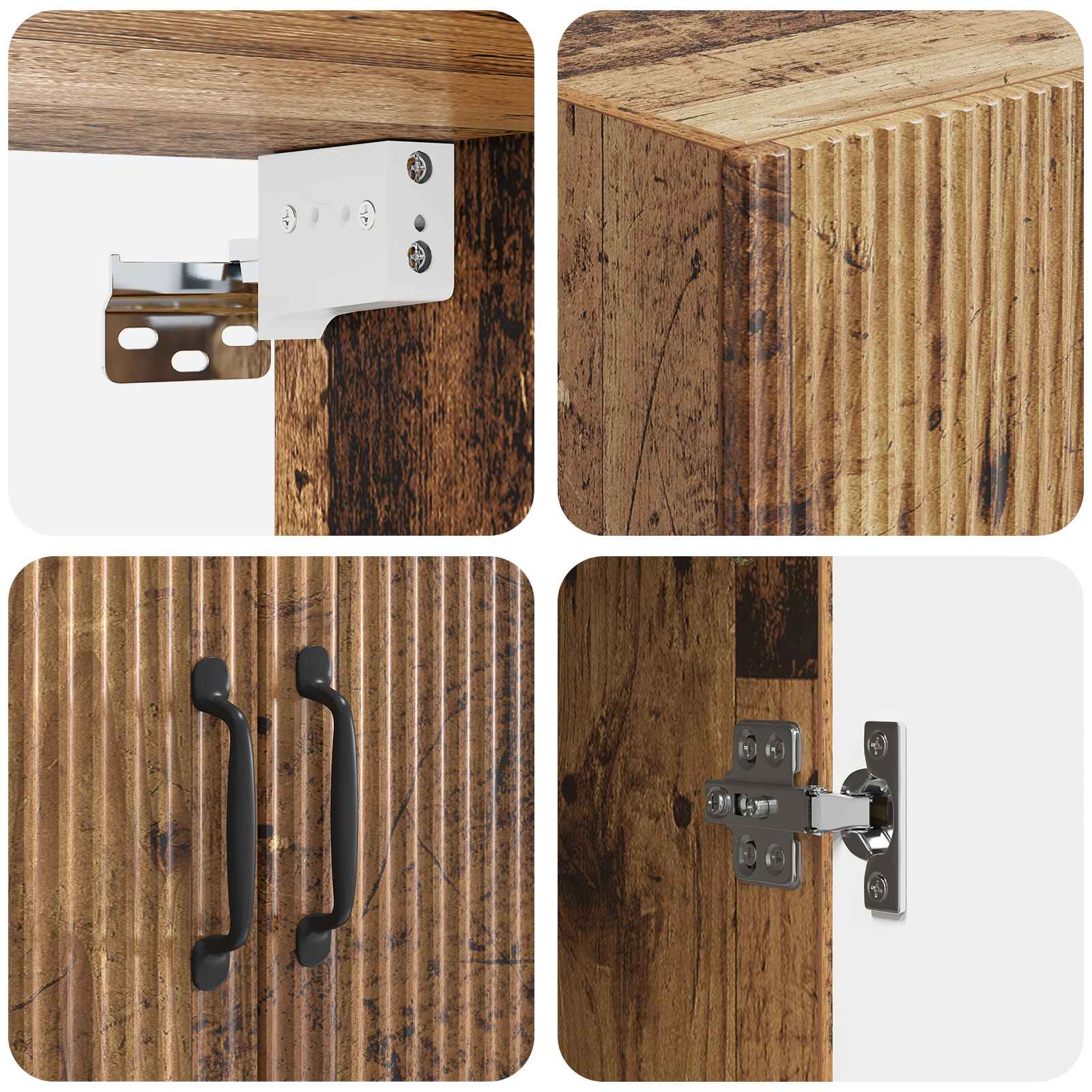 Spintelė 2 pcs Sendintos medienos 66 x 34,5 x 87 cm