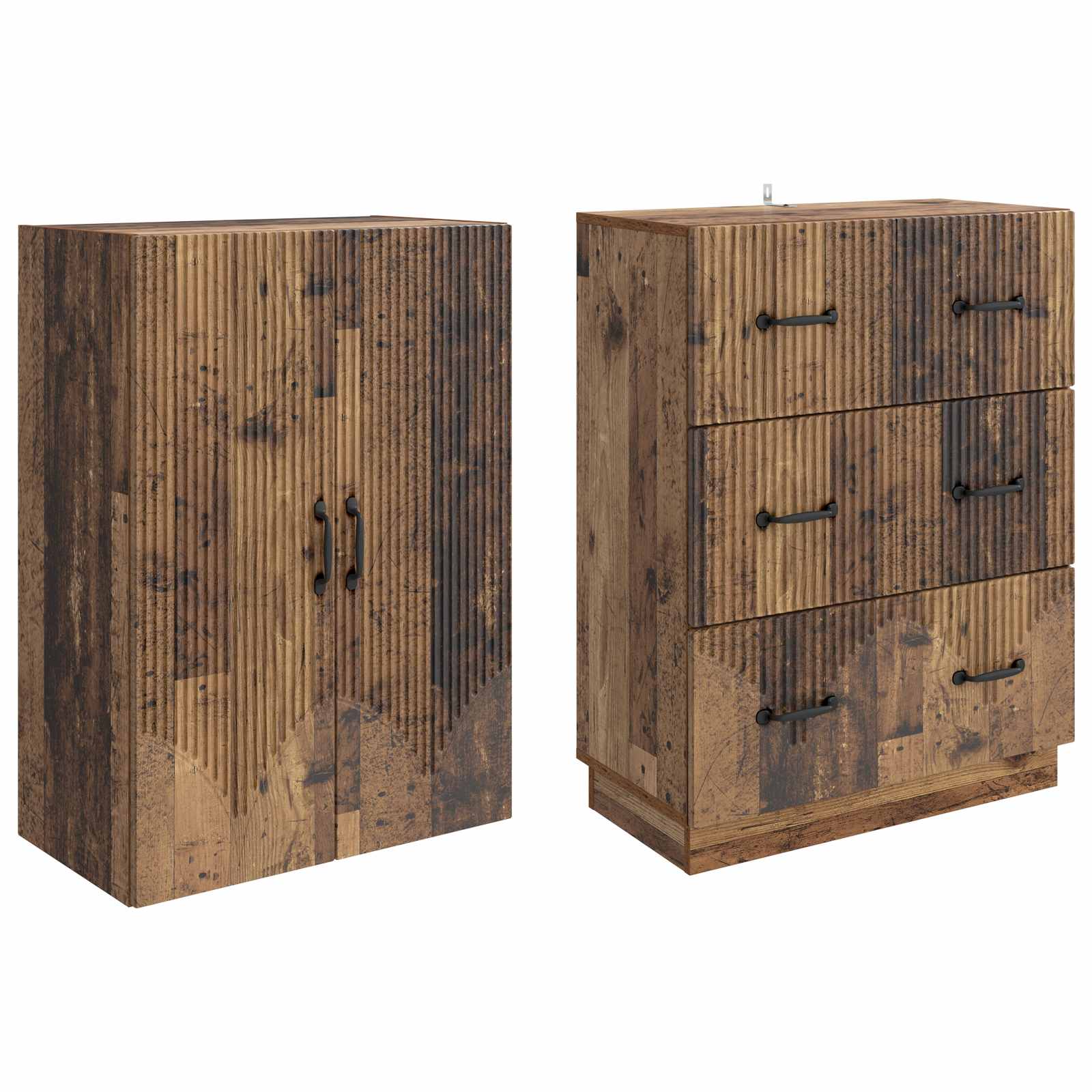 Spintelė 2 pcs Sendintos medienos 66 x 34,5 x 87 cm