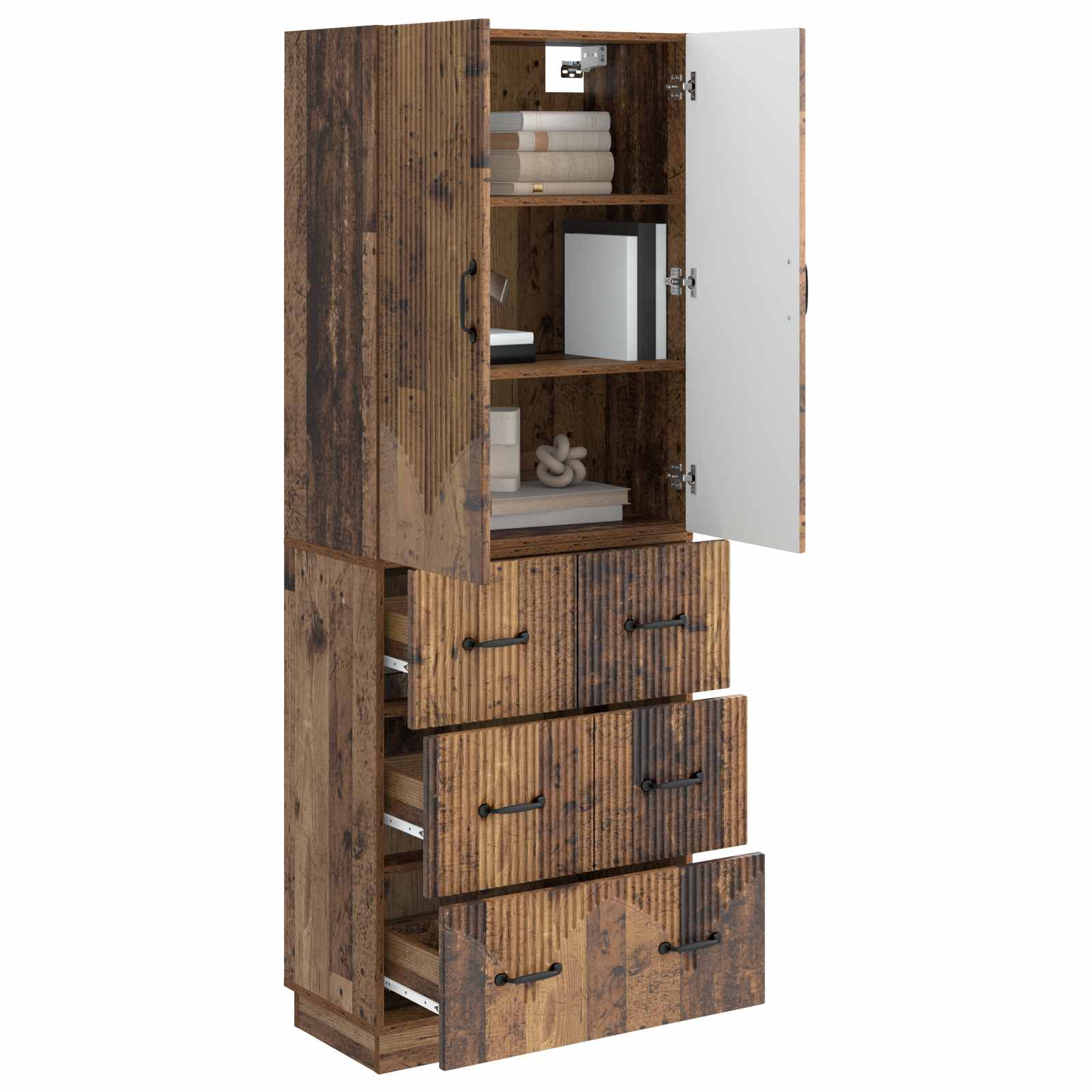 Spintelė 2 pcs Sendintos medienos 66 x 34,5 x 87 cm