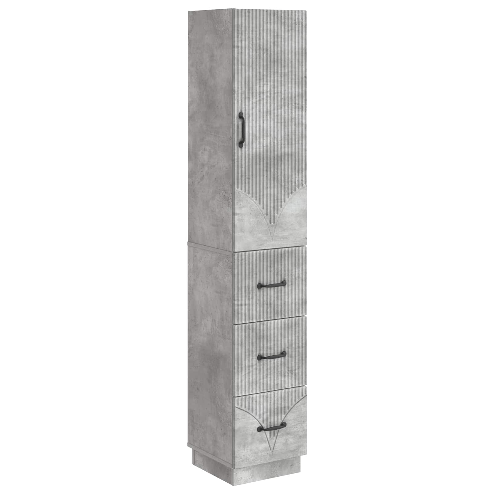 Spintelė 2 pcs Betono pilka 33 x 34,5 x 87 cm Apdirbta mediena