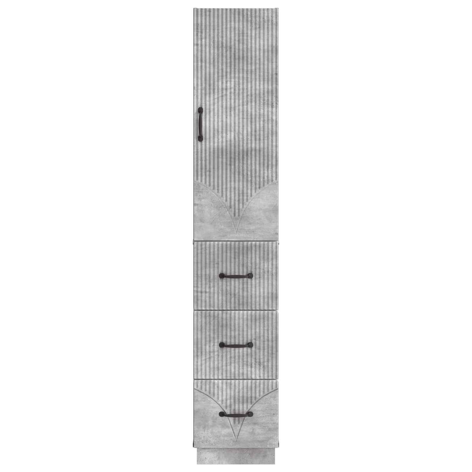 Spintelė 2 pcs Betono pilka 33 x 34,5 x 87 cm Apdirbta mediena