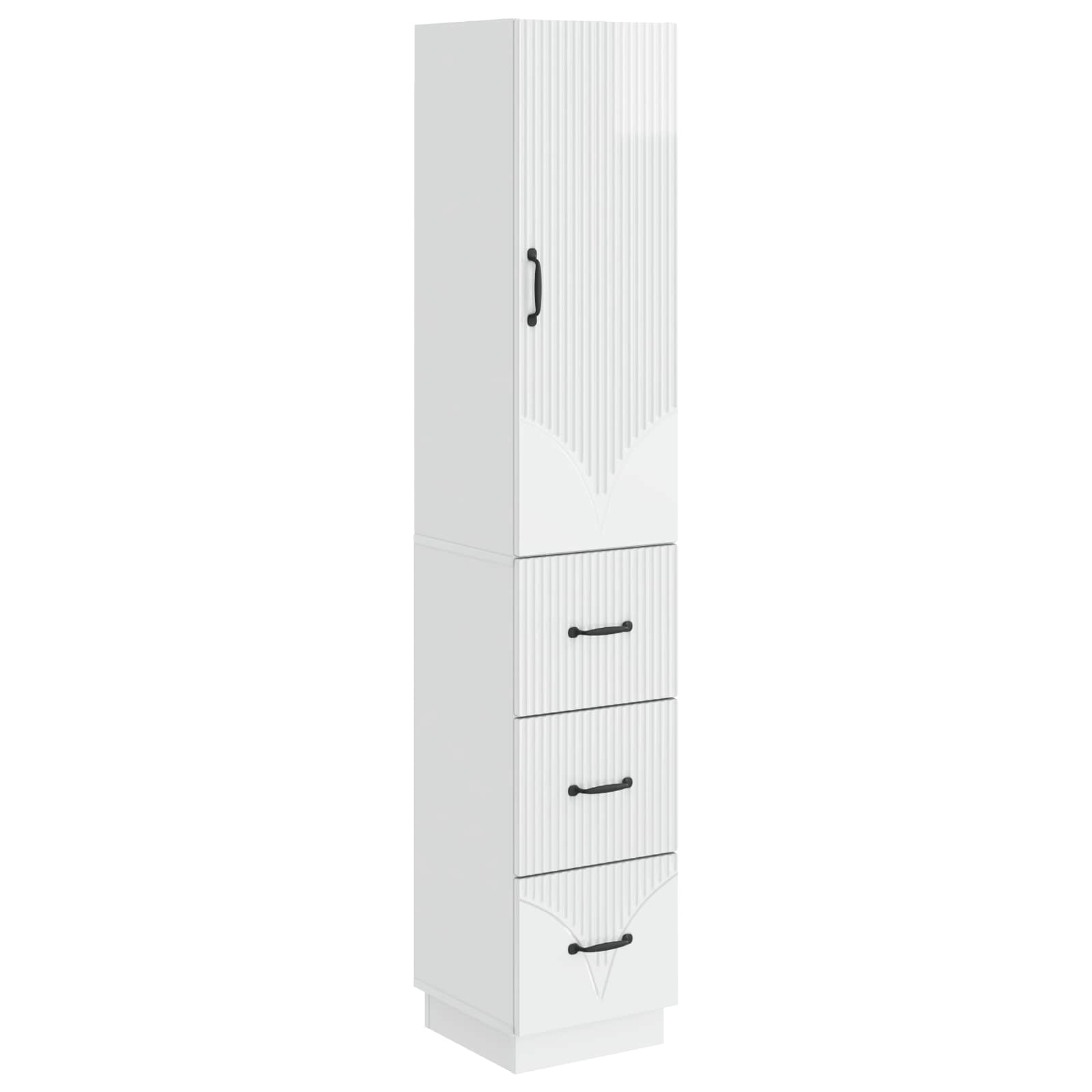 Spintelė 2 pcs Itin blizgi balta 33 x 34,5 x 87 cm