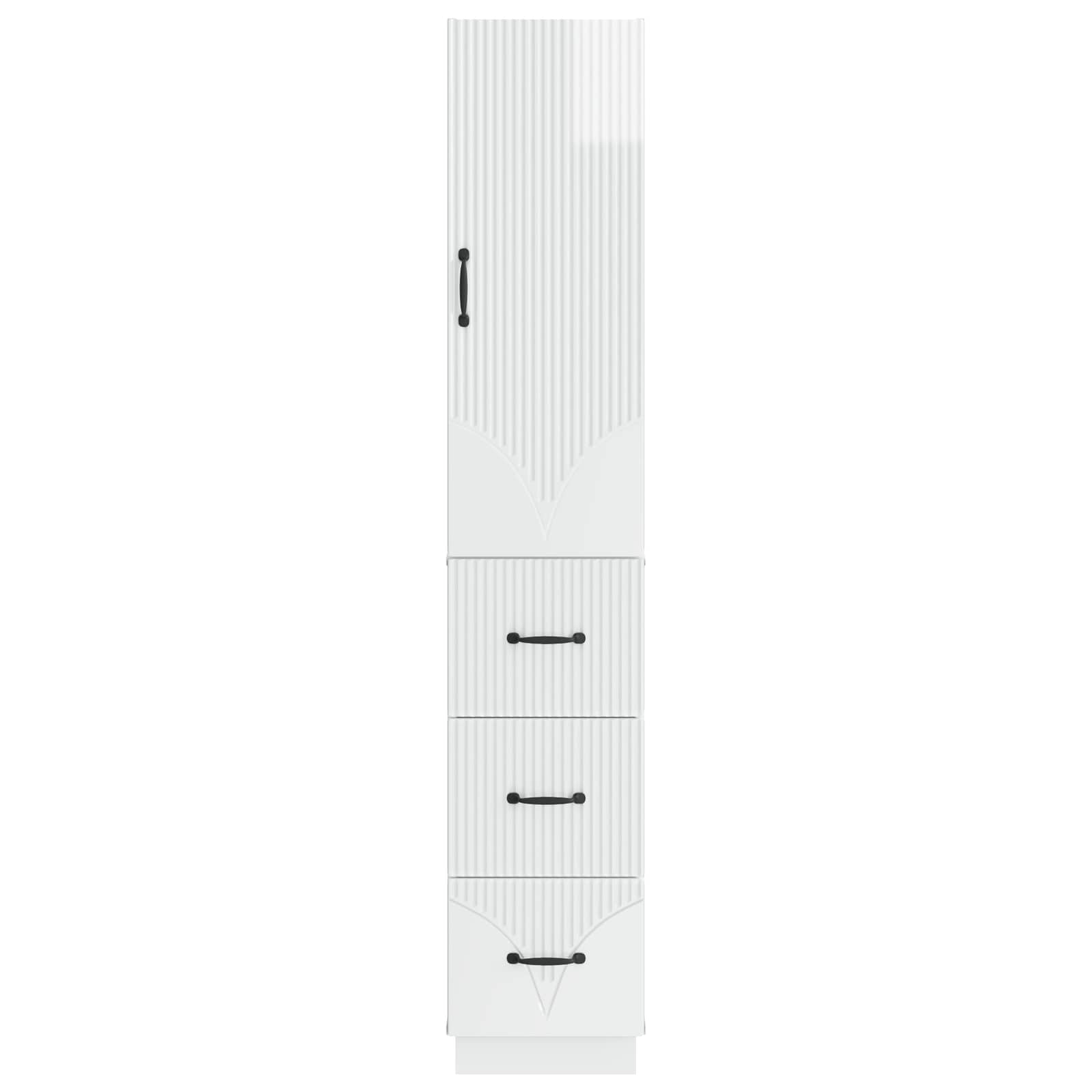 Spintelė 2 pcs Itin blizgi balta 33 x 34,5 x 87 cm