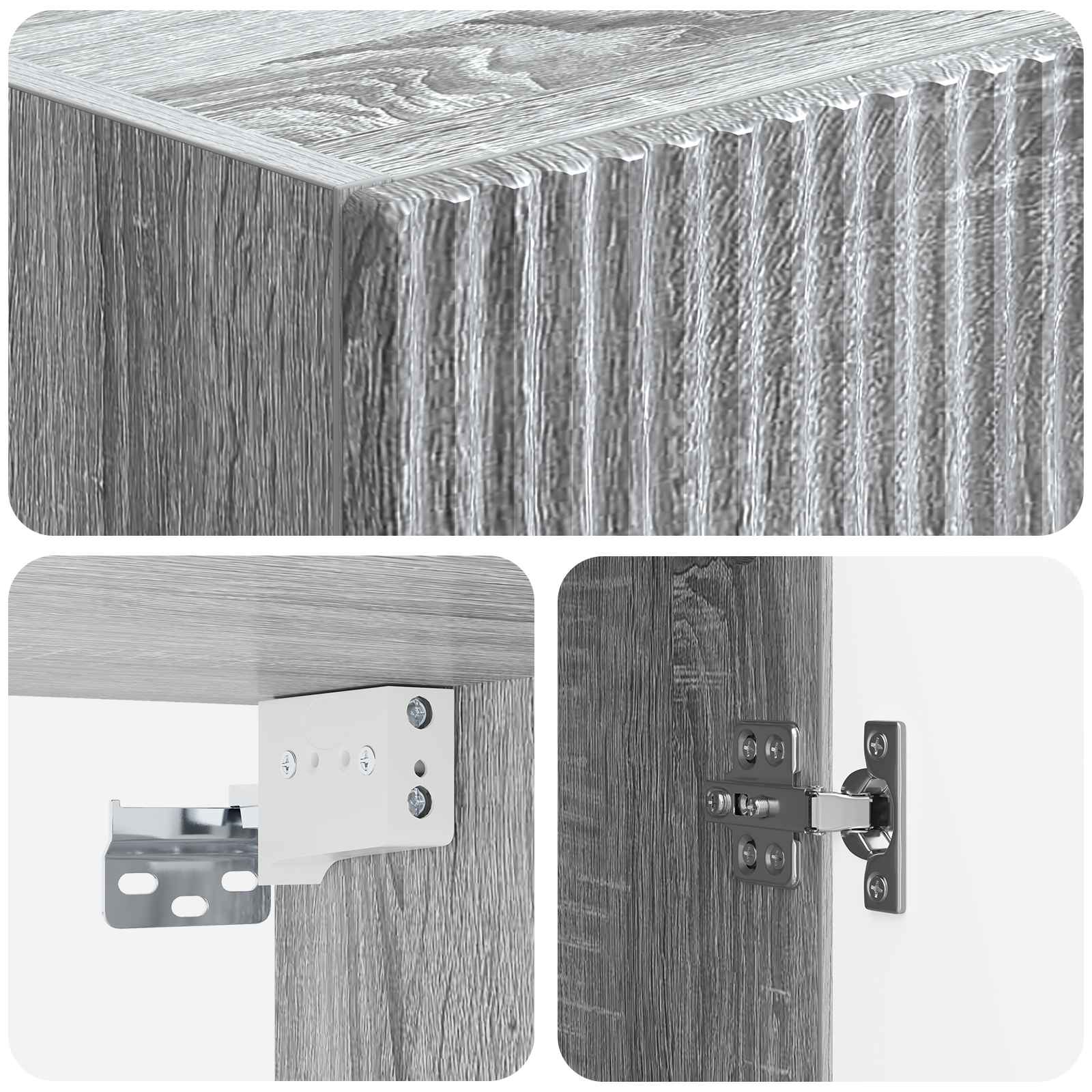 Spintelė 2 pcs Pilka Sonoma 33 x 34,5 x 87 cm Apdirbta mediena