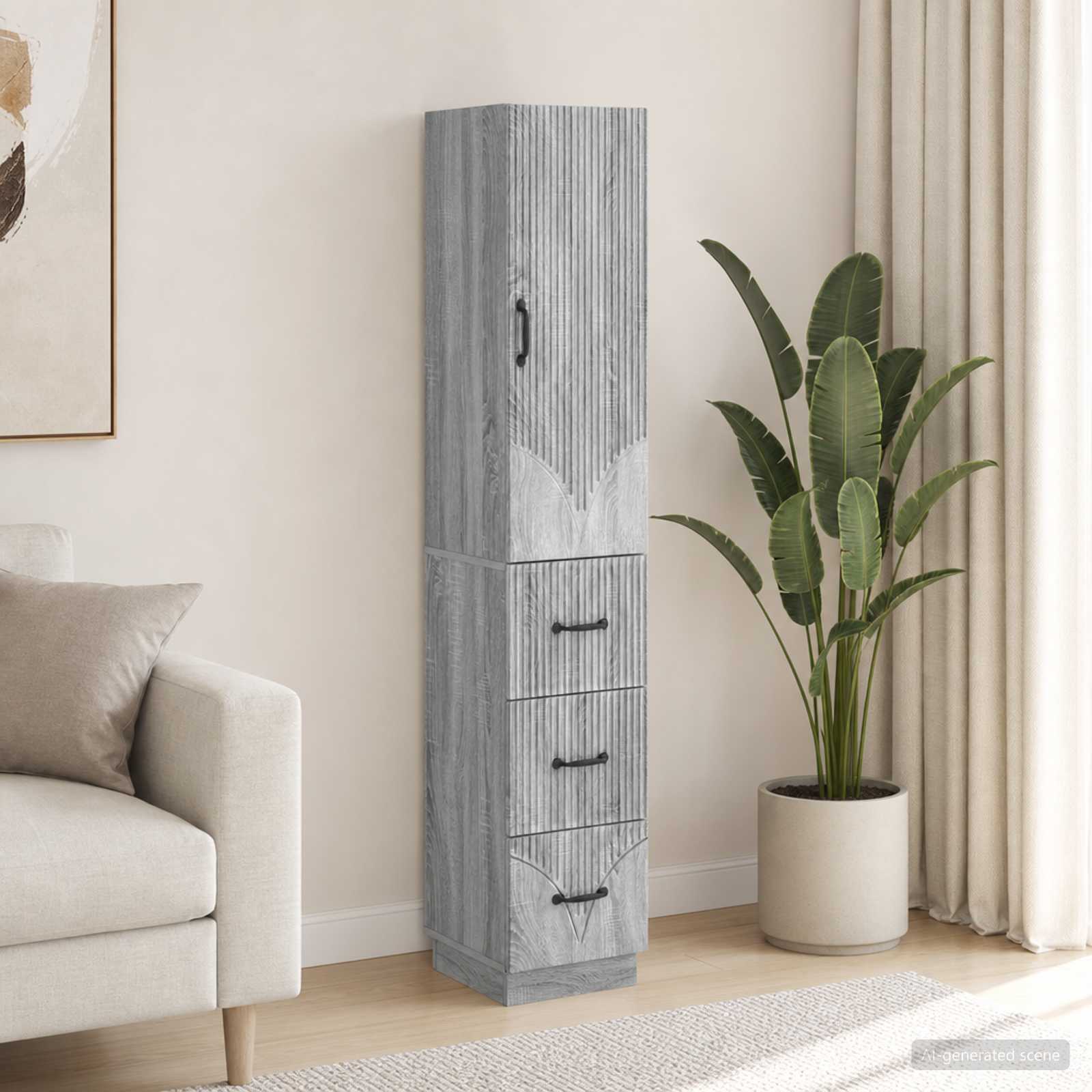 Spintelė 2 pcs Pilka Sonoma 33 x 34,5 x 87 cm Apdirbta mediena