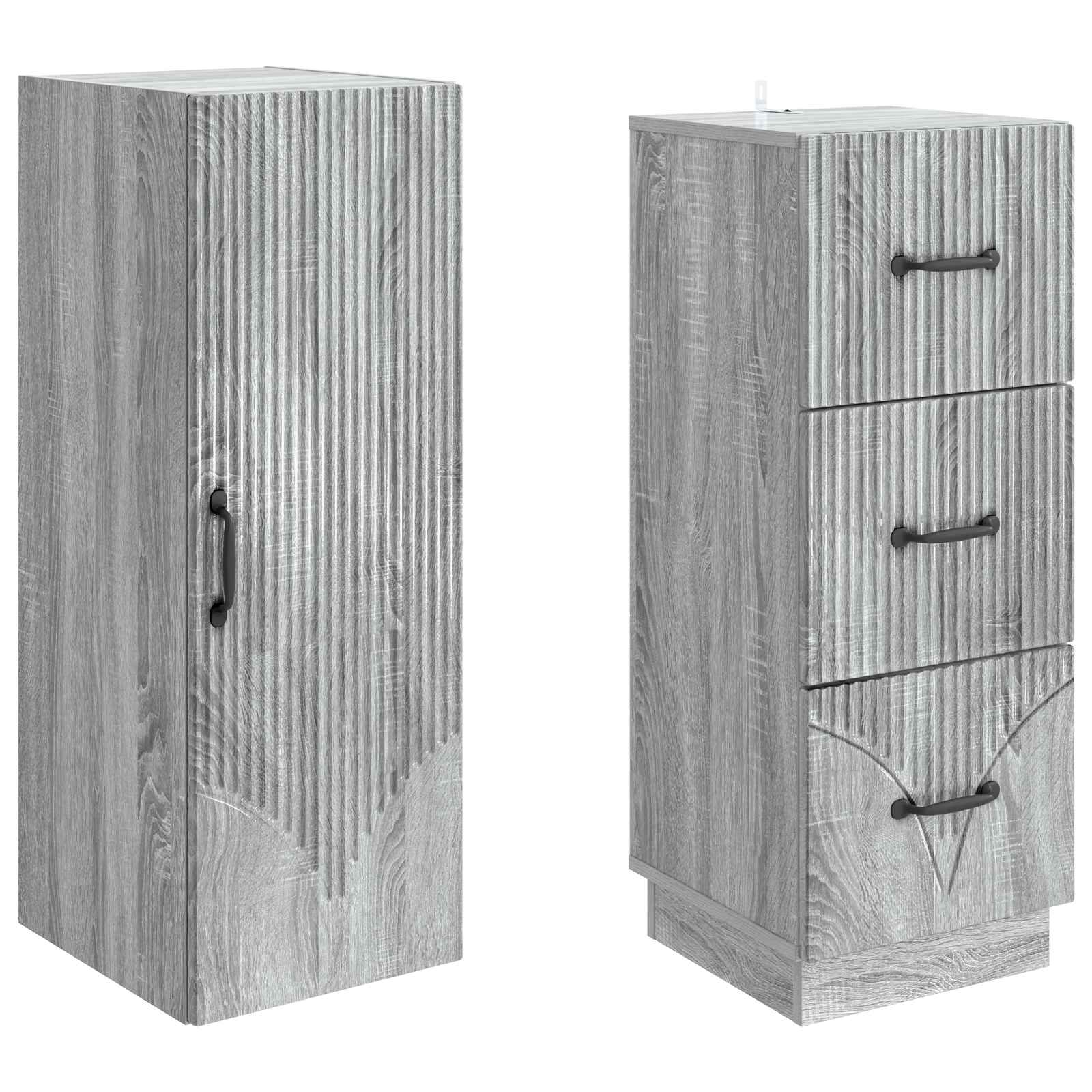 Spintelė 2 pcs Pilka Sonoma 33 x 34,5 x 87 cm Apdirbta mediena