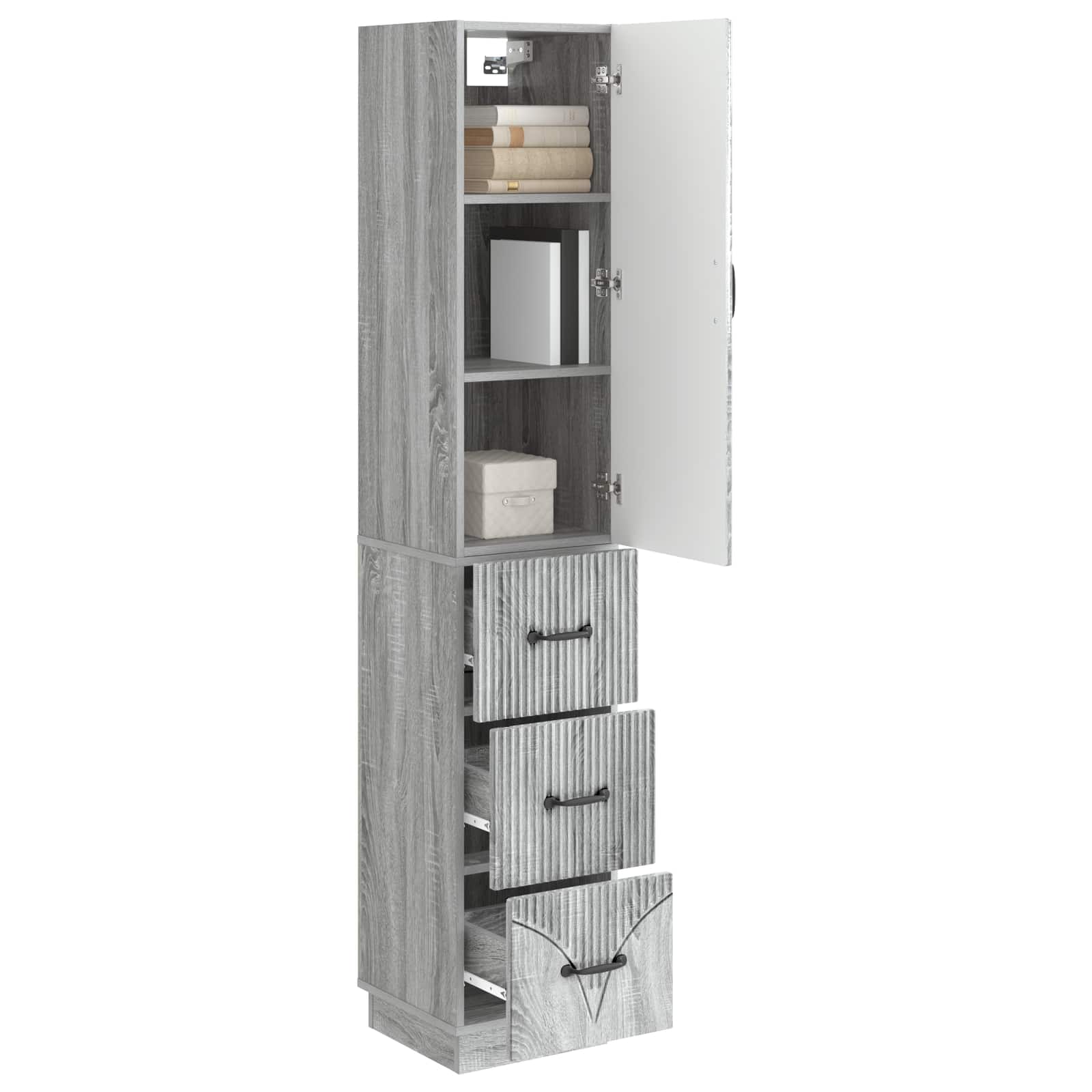 Spintelė 2 pcs Pilka Sonoma 33 x 34,5 x 87 cm Apdirbta mediena