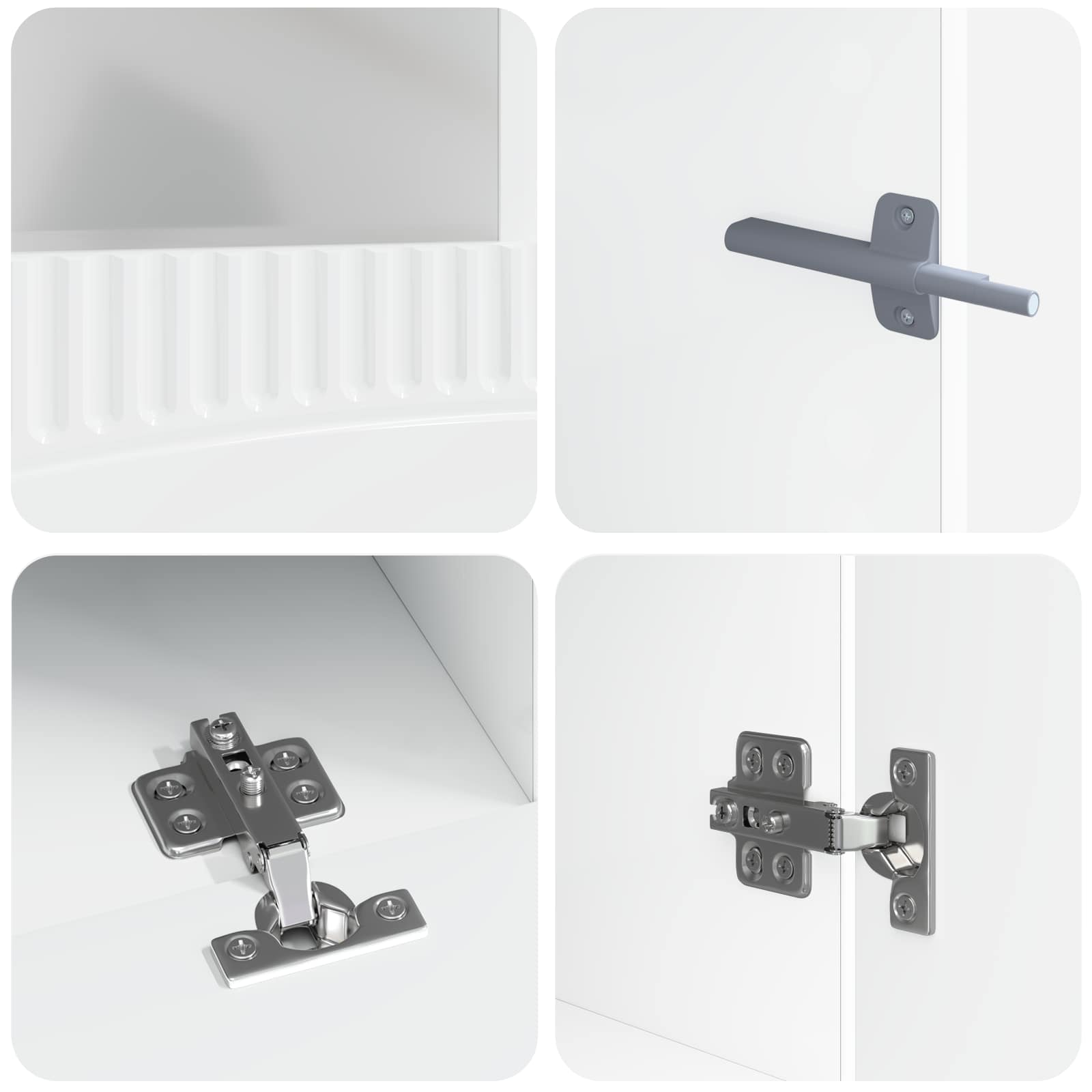 5 dalių LED televizoriaus stovas Itin blizgi balta