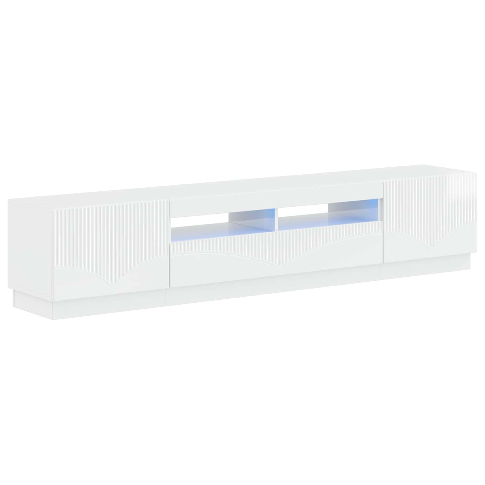 5 dalių LED televizoriaus stovas Itin blizgi balta
