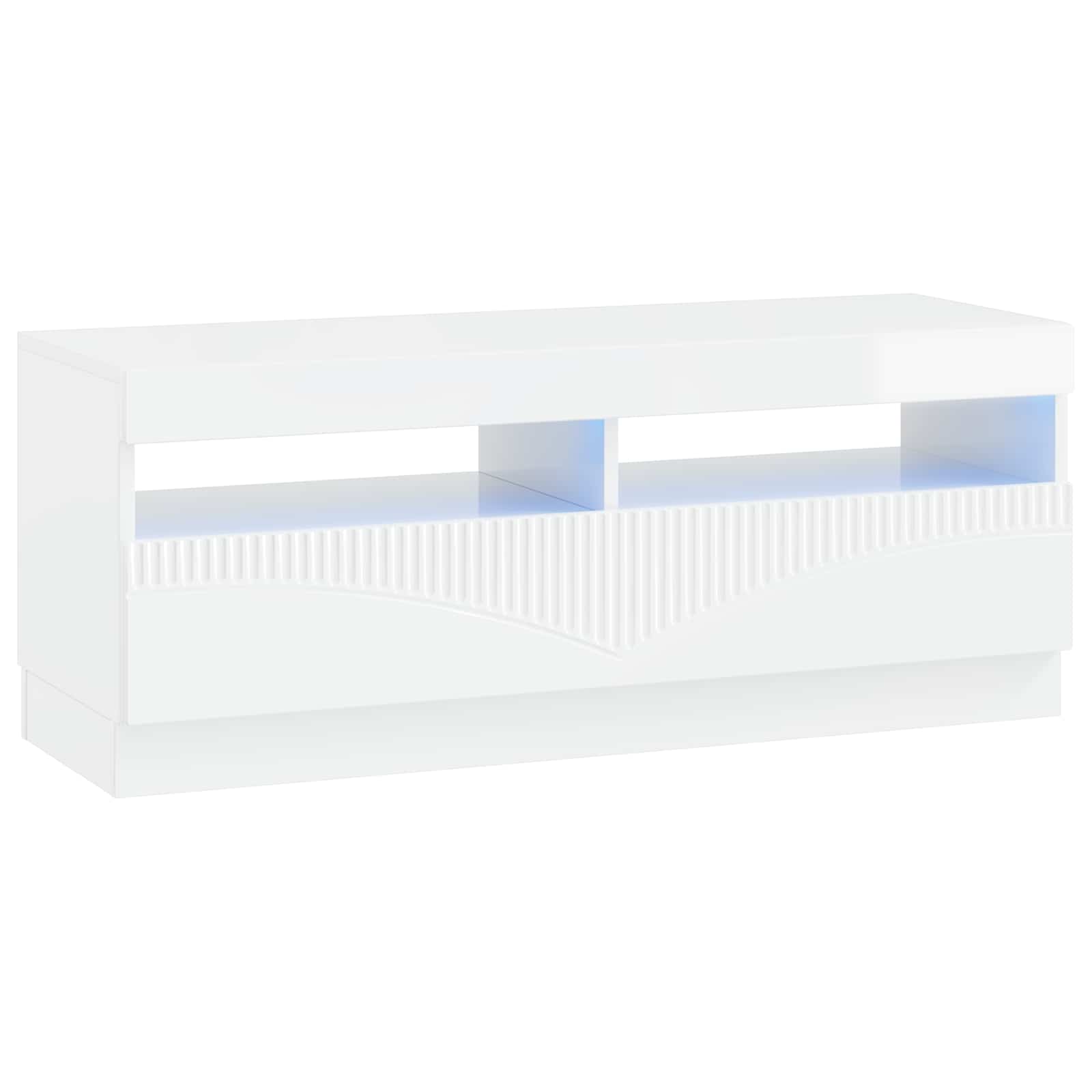 5 dalių LED televizoriaus stovas Itin blizgi balta