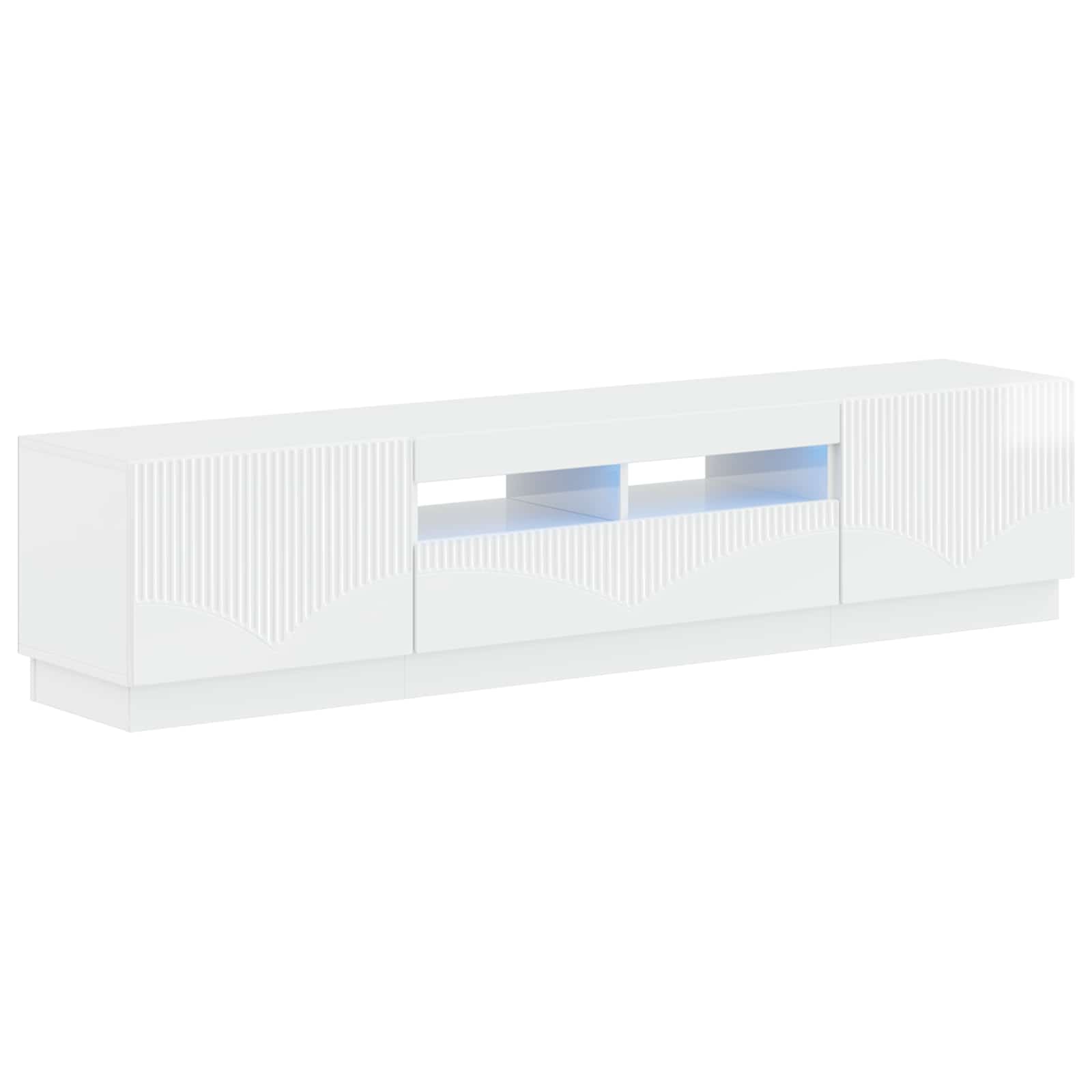 5 dalių LED televizoriaus stovas Itin blizgi balta