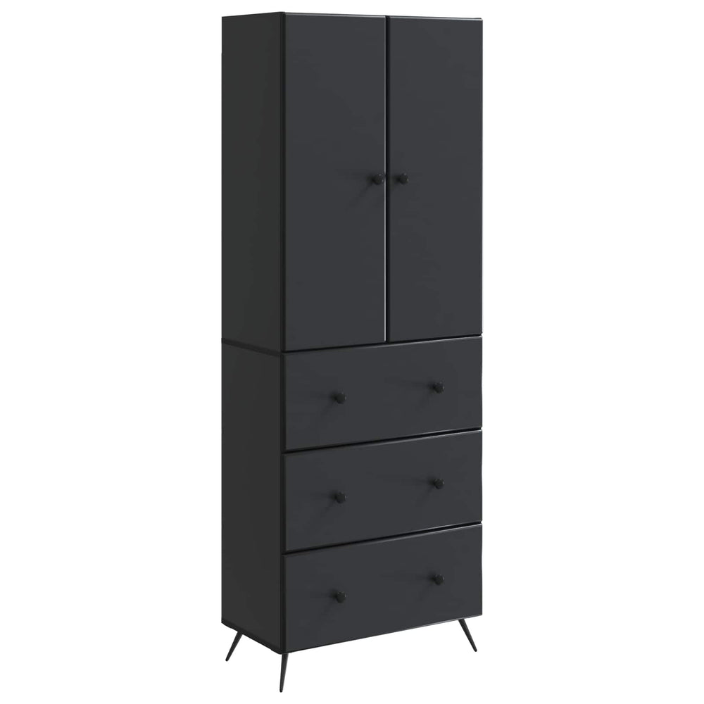 Spintelė 2 pcs Juoda 66 x 34,5 x 90 cm Apdirbta mediena