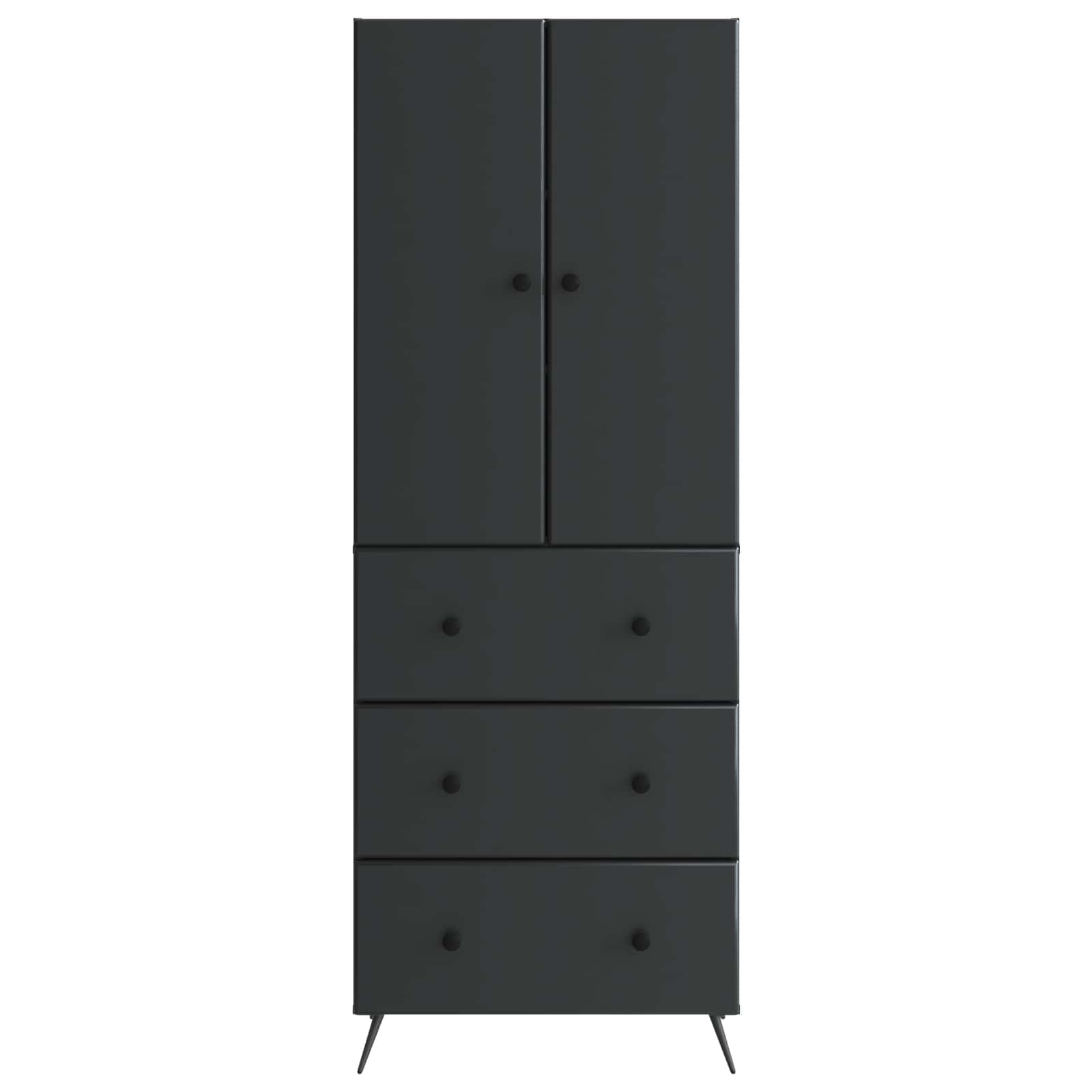 Spintelė 2 pcs Juoda 66 x 34,5 x 90 cm Apdirbta mediena