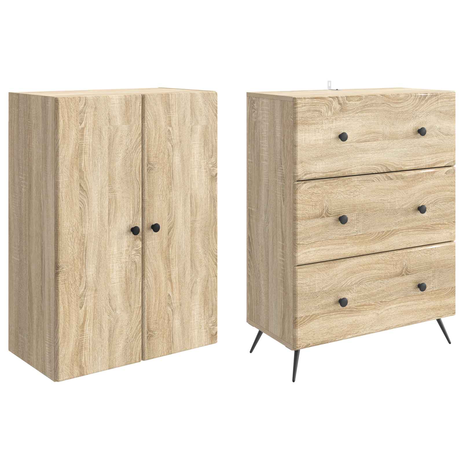 Spintelė 2 pcs Sonoma ąžuolas 66 x 34,5 x 90 cm
