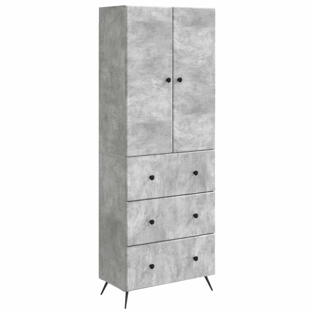 Spintelė 2 pcs Betono pilka 66 x 34,5 x 90 cm Apdirbta mediena