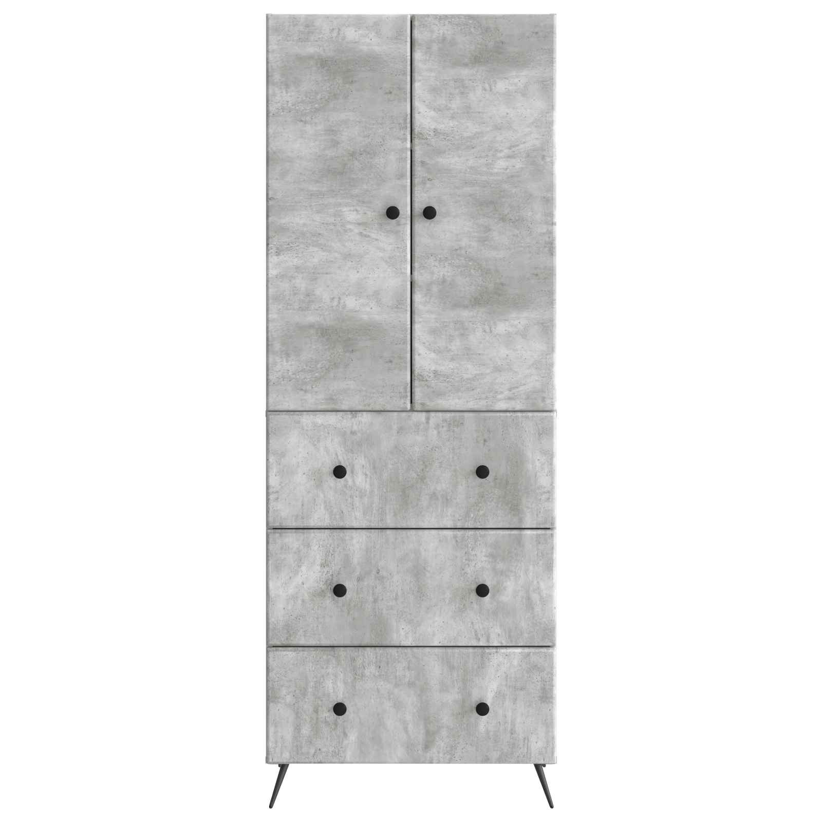 Spintelė 2 pcs Betono pilka 66 x 34,5 x 90 cm Apdirbta mediena