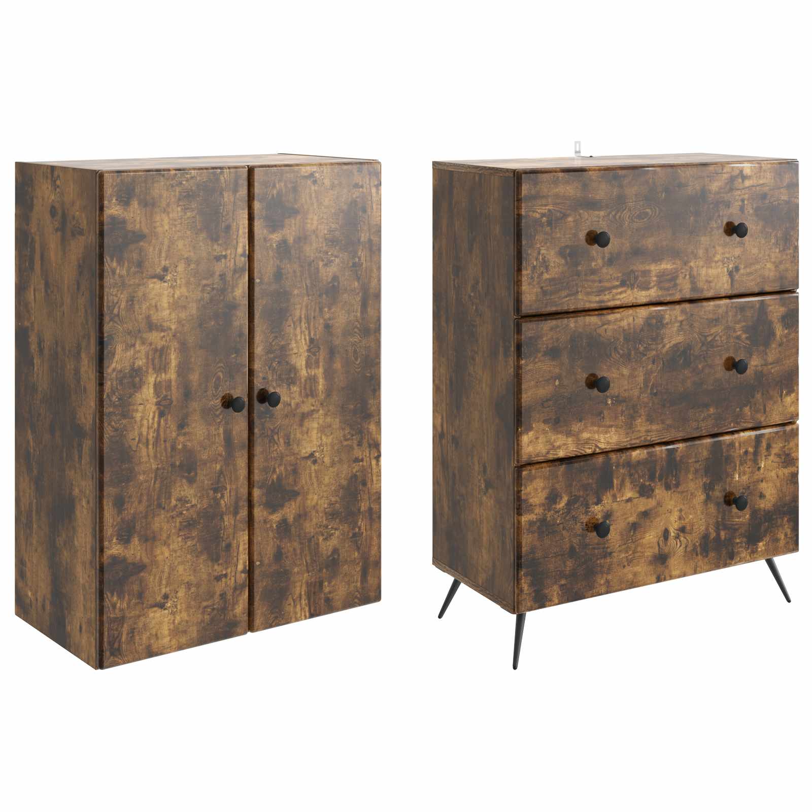 Spintelė 2 pcs Dūminio ąžuolo 66 x 34,5 x 90 cm