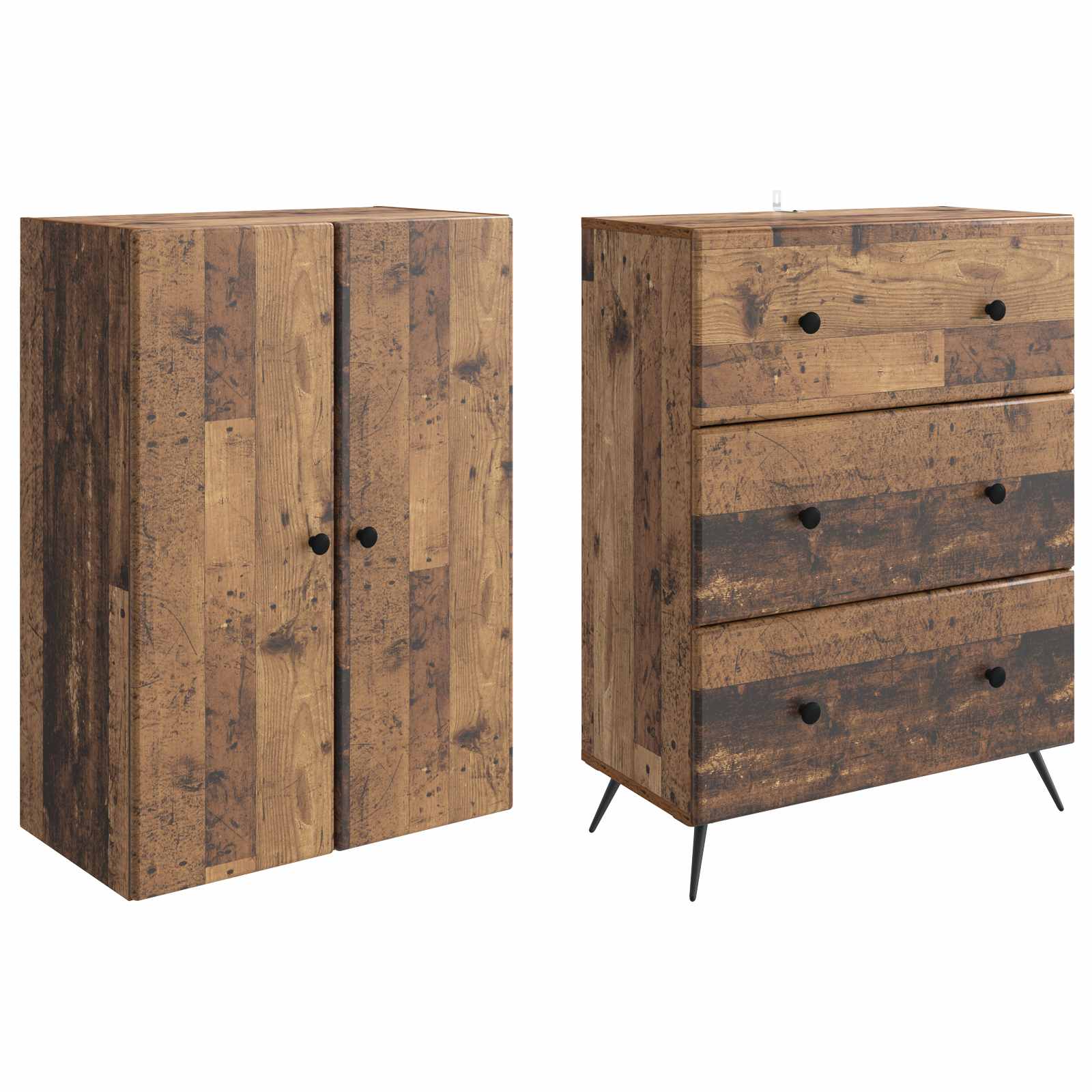 Spintelė 2 pcs Sendintos medienos 66 x 34,5 x 90 cm