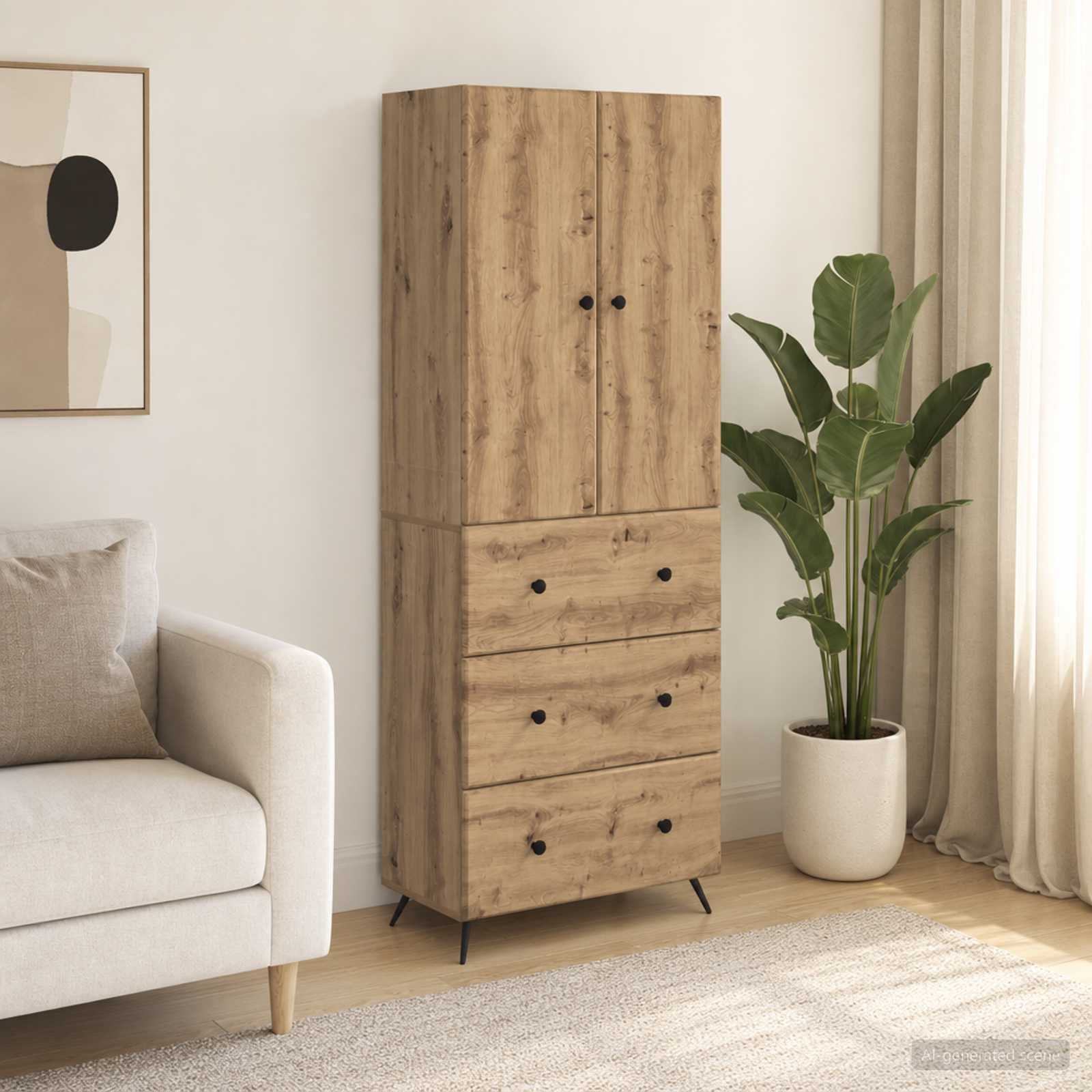 Spintelė 2 pcs Artisano ąžuolo 66 x 34,5 x 90 cm