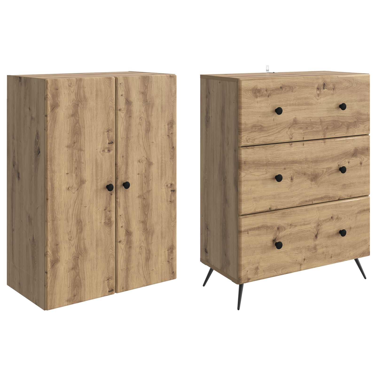 Spintelė 2 pcs Artisano ąžuolo 66 x 34,5 x 90 cm