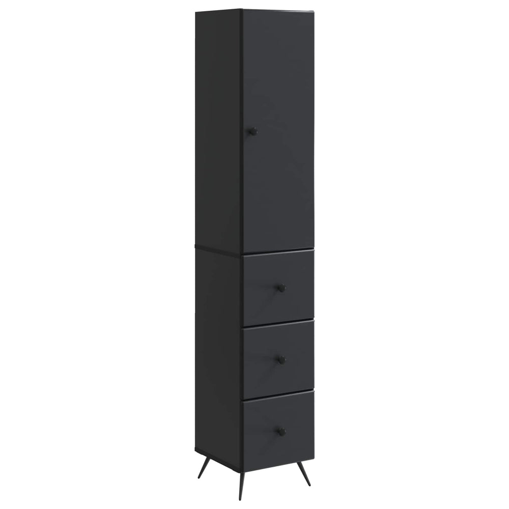 Spintelė 2 pcs Juoda 34,5 x 34,5 x 90 cm Apdirbta mediena