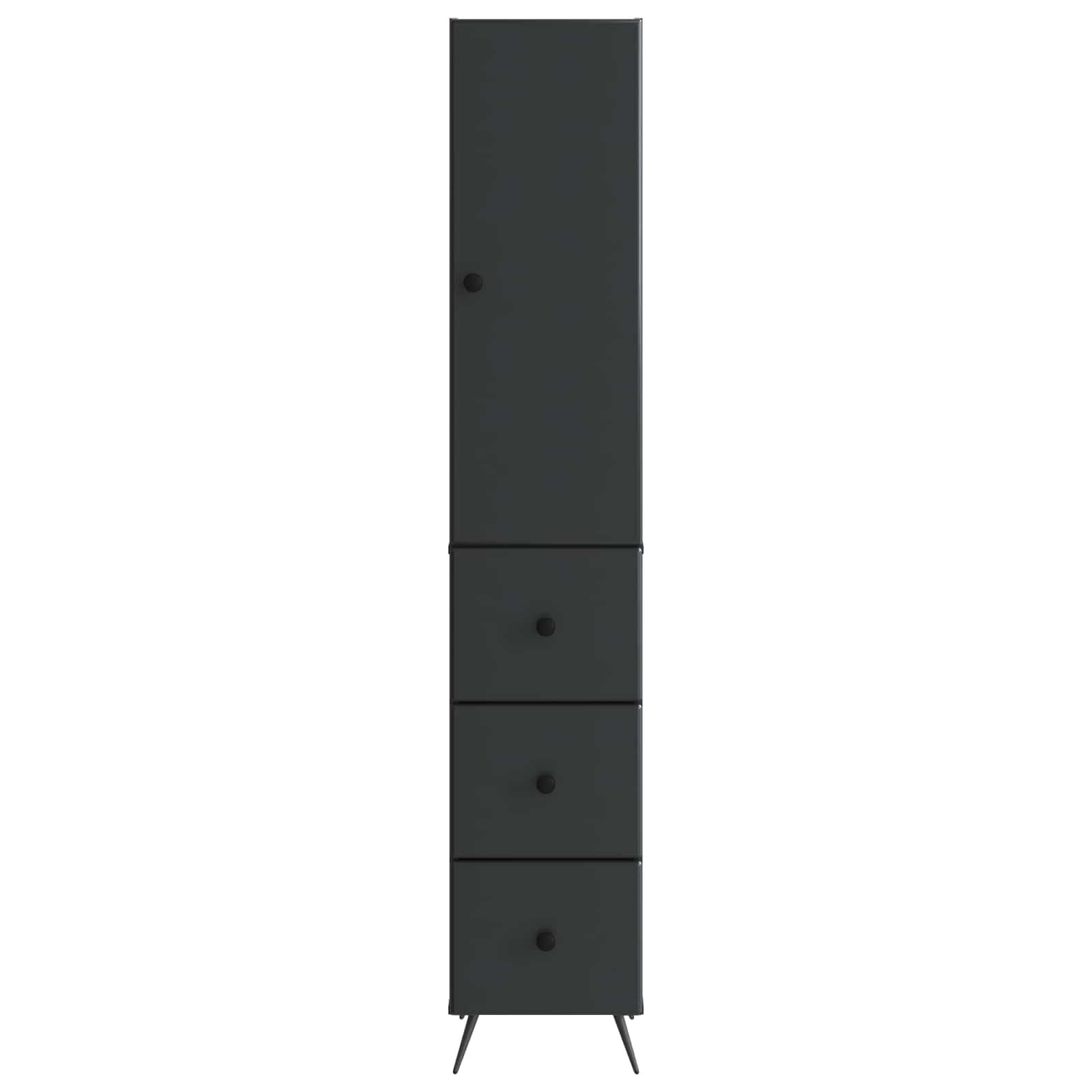 Spintelė 2 pcs Juoda 34,5 x 34,5 x 90 cm Apdirbta mediena