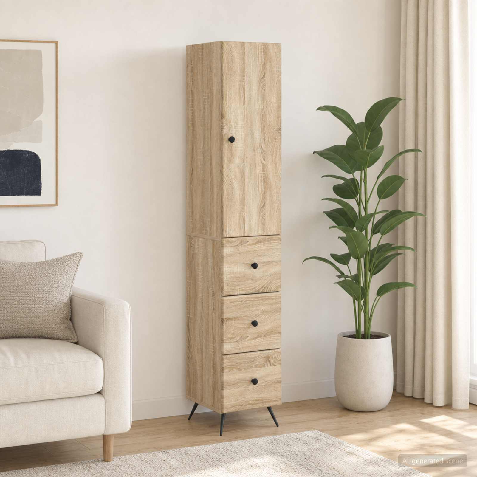 Spintelė 2 pcs Sonoma ąžuolas 34,5 x 34,5 x 90 cm