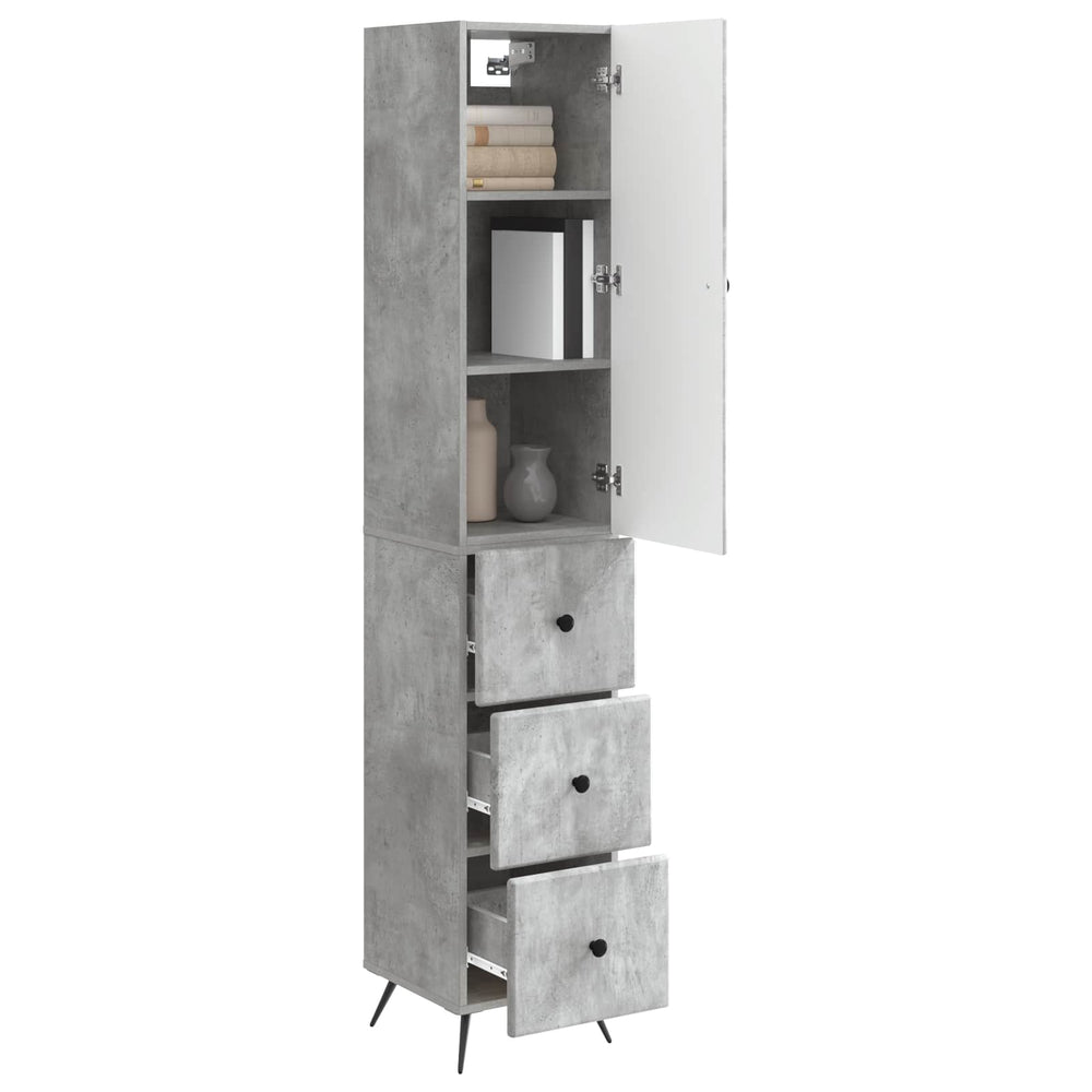 Spintelė 2 pcs Betono pilka 34,5 x 34,5 x 90 cm