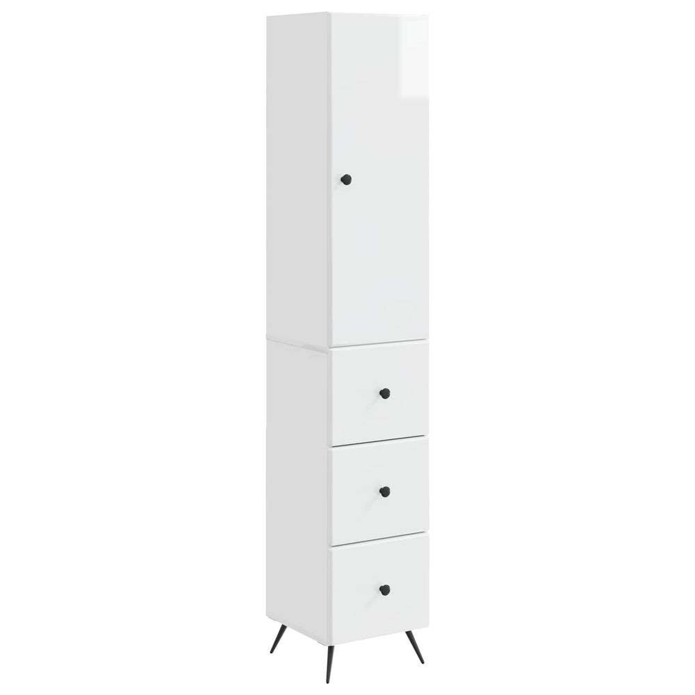 Spintelė 2 pcs Itin blizgi balta 34,5 x 34,5 x 90 cm