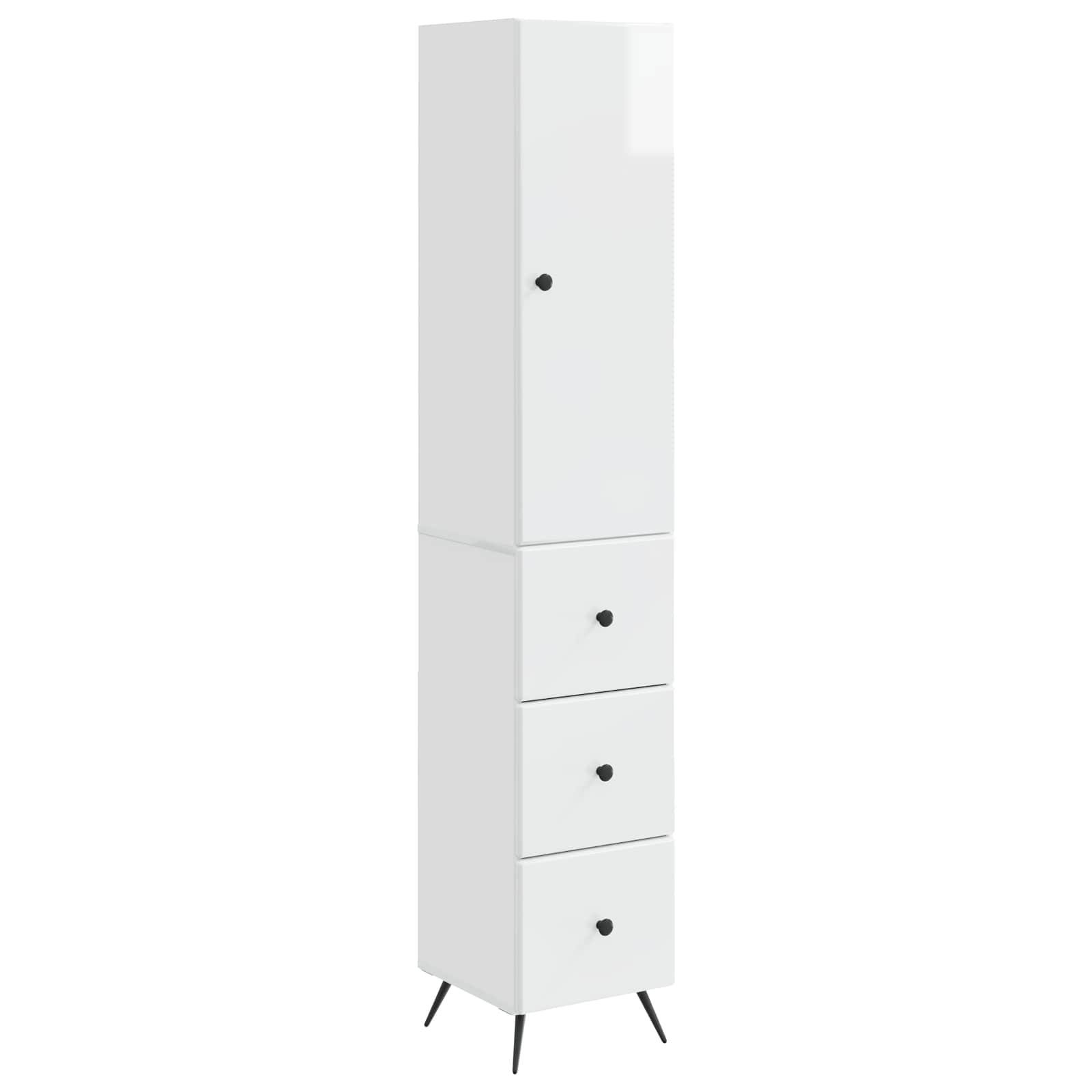 Spintelė 2 pcs Itin blizgi balta 34,5 x 34,5 x 90 cm