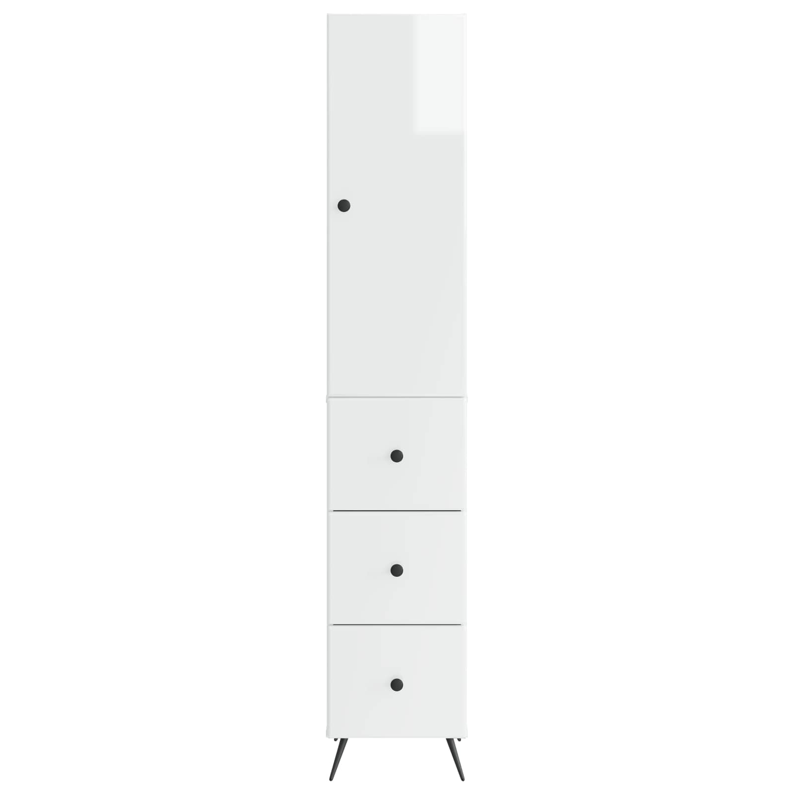 Spintelė 2 pcs Itin blizgi balta 34,5 x 34,5 x 90 cm