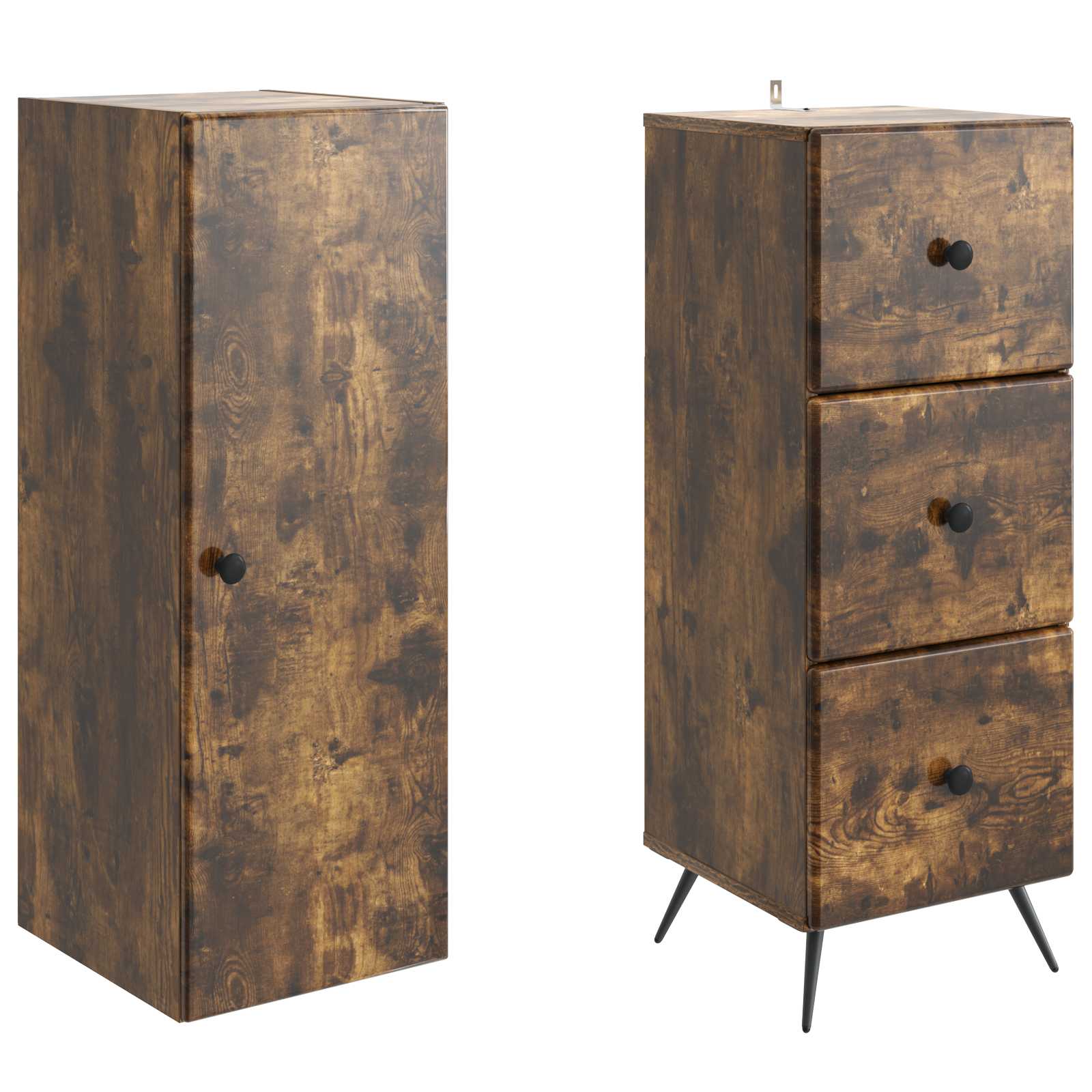 Spintelė 2 pcs Dūminio ąžuolo 34,5 x 34,5 x 90 cm