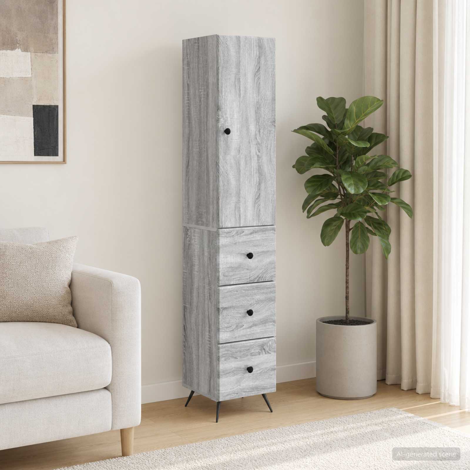 Spintelė 2 pcs Pilka Sonoma 34,5 x 34,5 x 90 cm