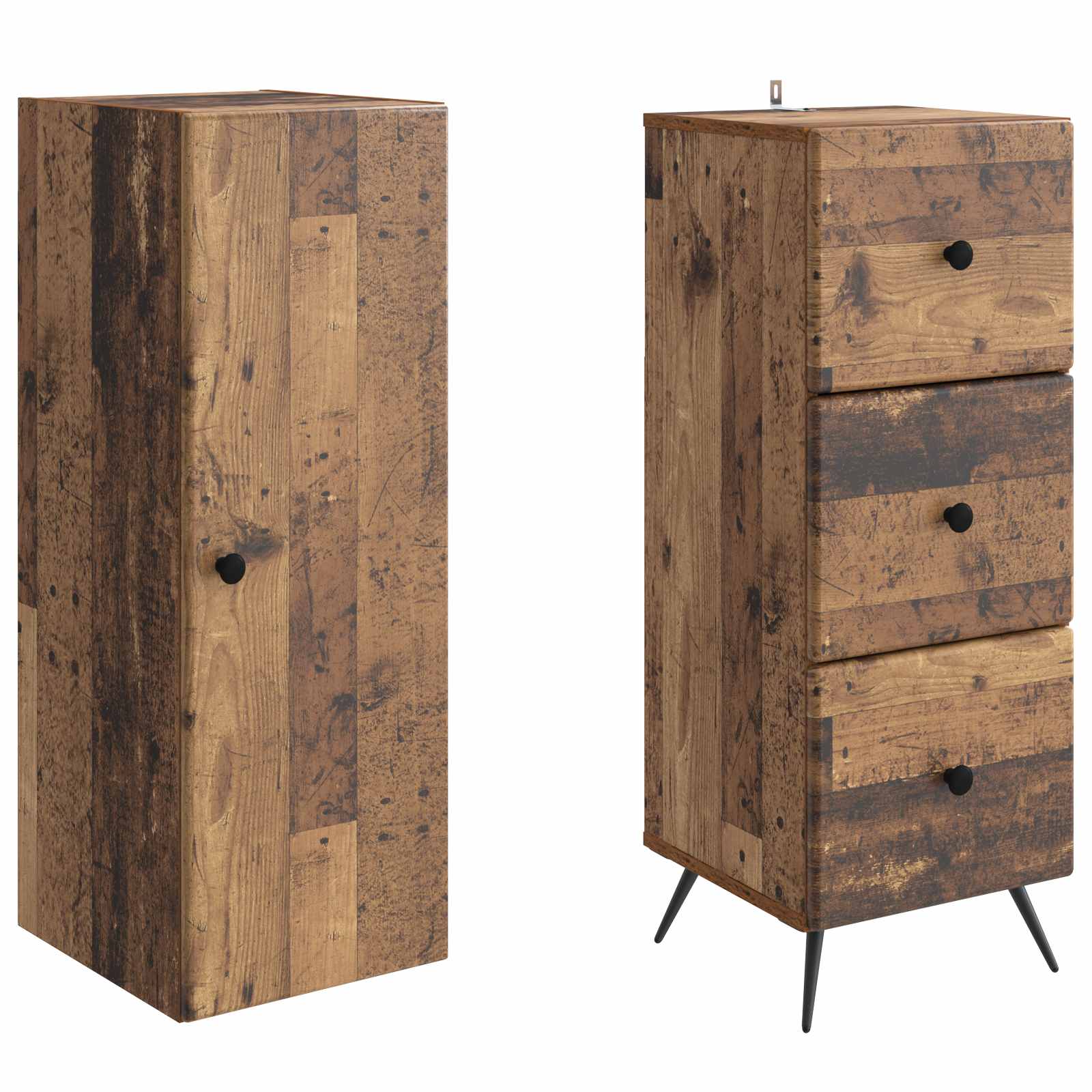 Spintelė 2 pcs Sendintos medienos 34,5 x 34,5 x 90 cm