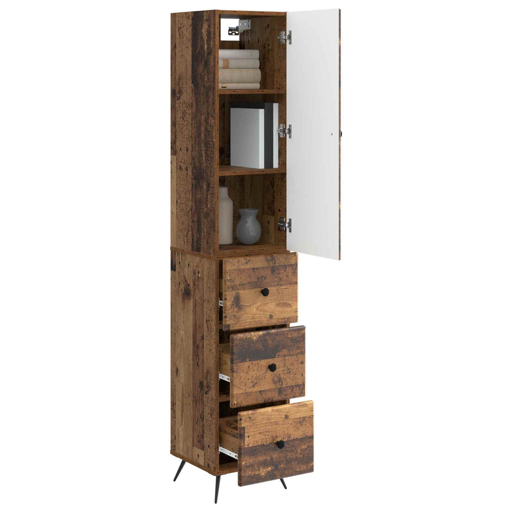 Spintelė 2 pcs Sendintos medienos 34,5 x 34,5 x 90 cm