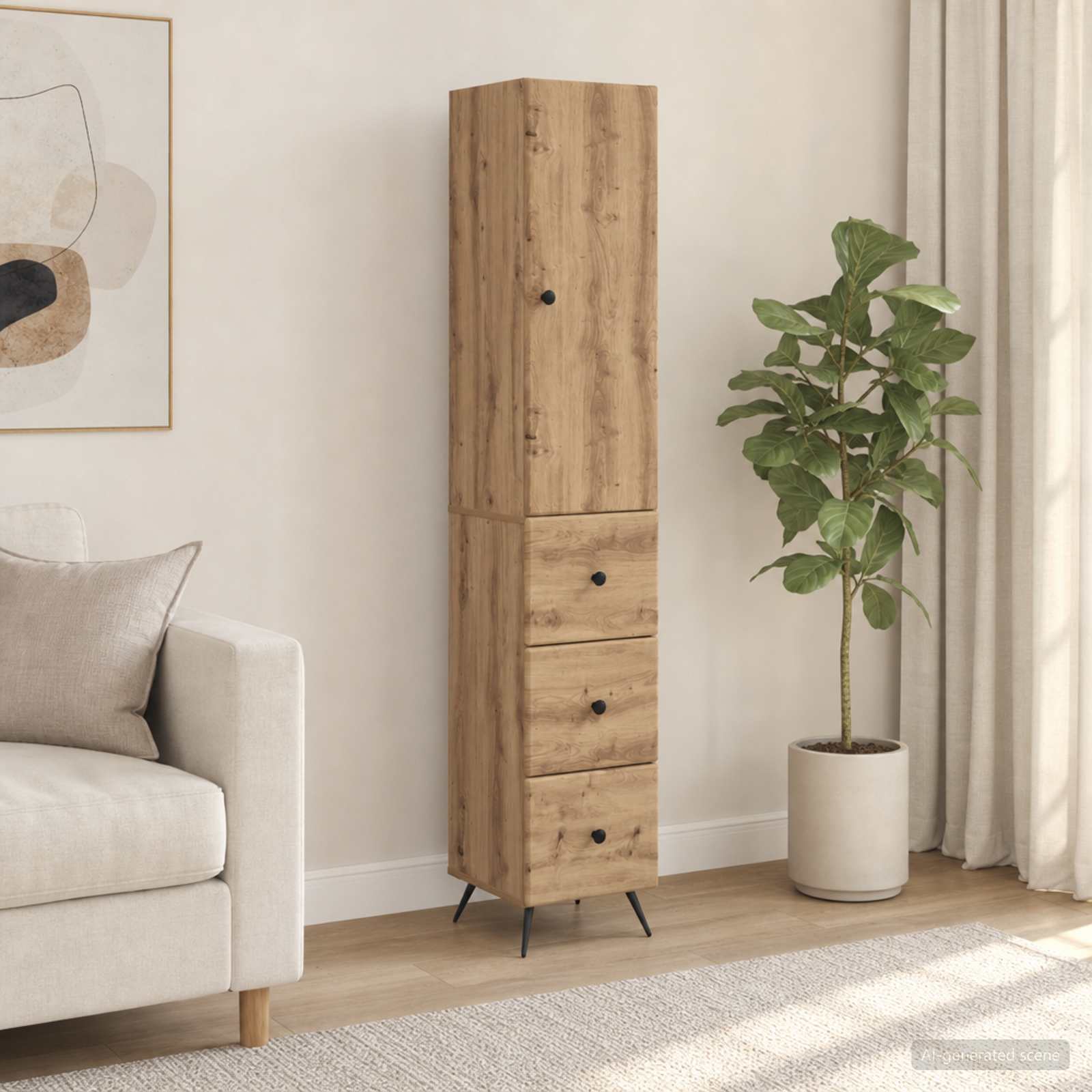 Spintelė 2 pcs Artisano ąžuolo 34,5 x 34,5 x 90 cm