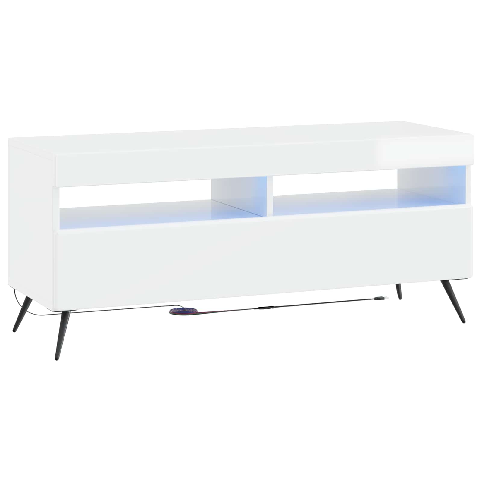 5 dalių LED televizoriaus stovas Itin blizgi balta