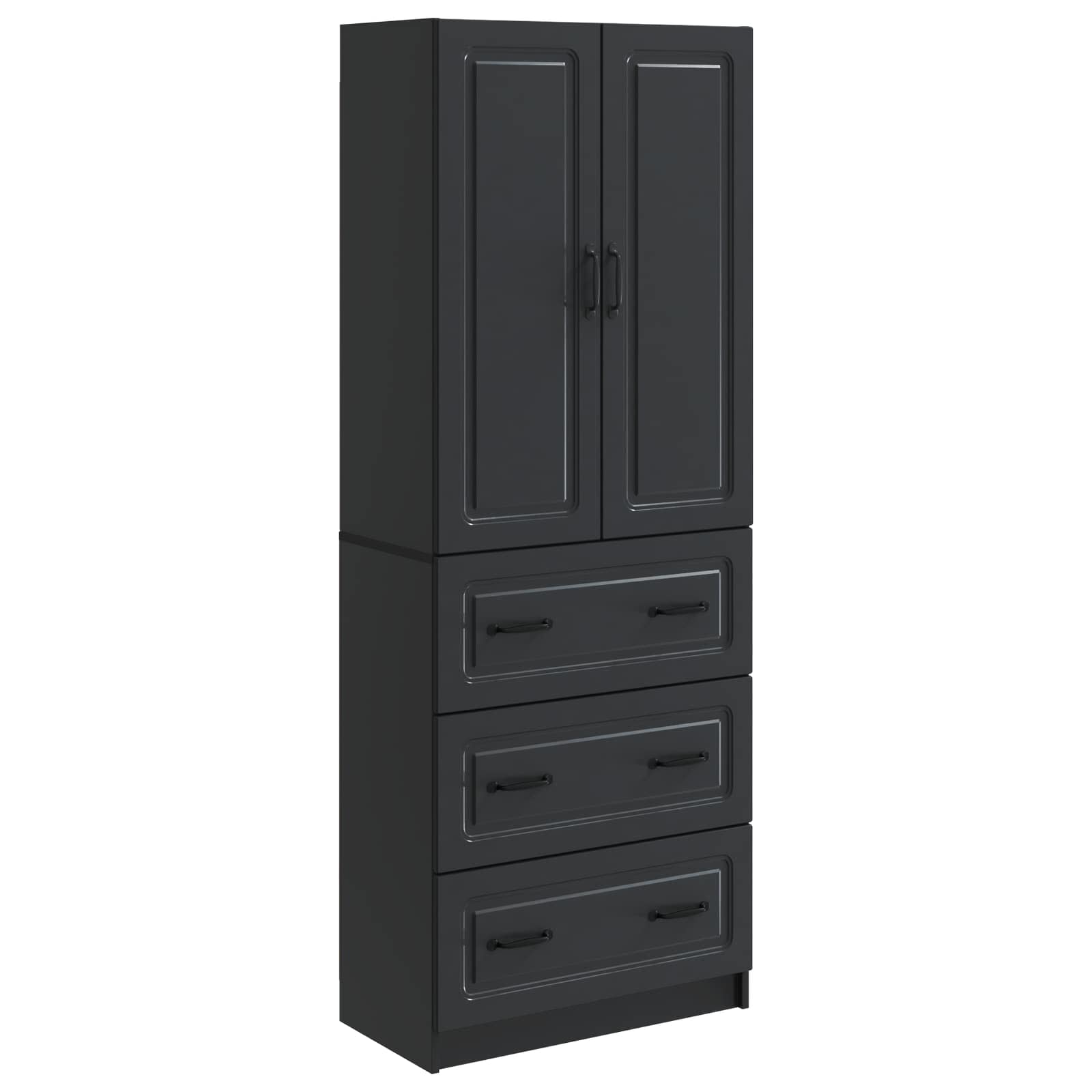 Spintelė 2 pcs Juoda 66 x 34,5 x 87 cm Apdirbta mediena