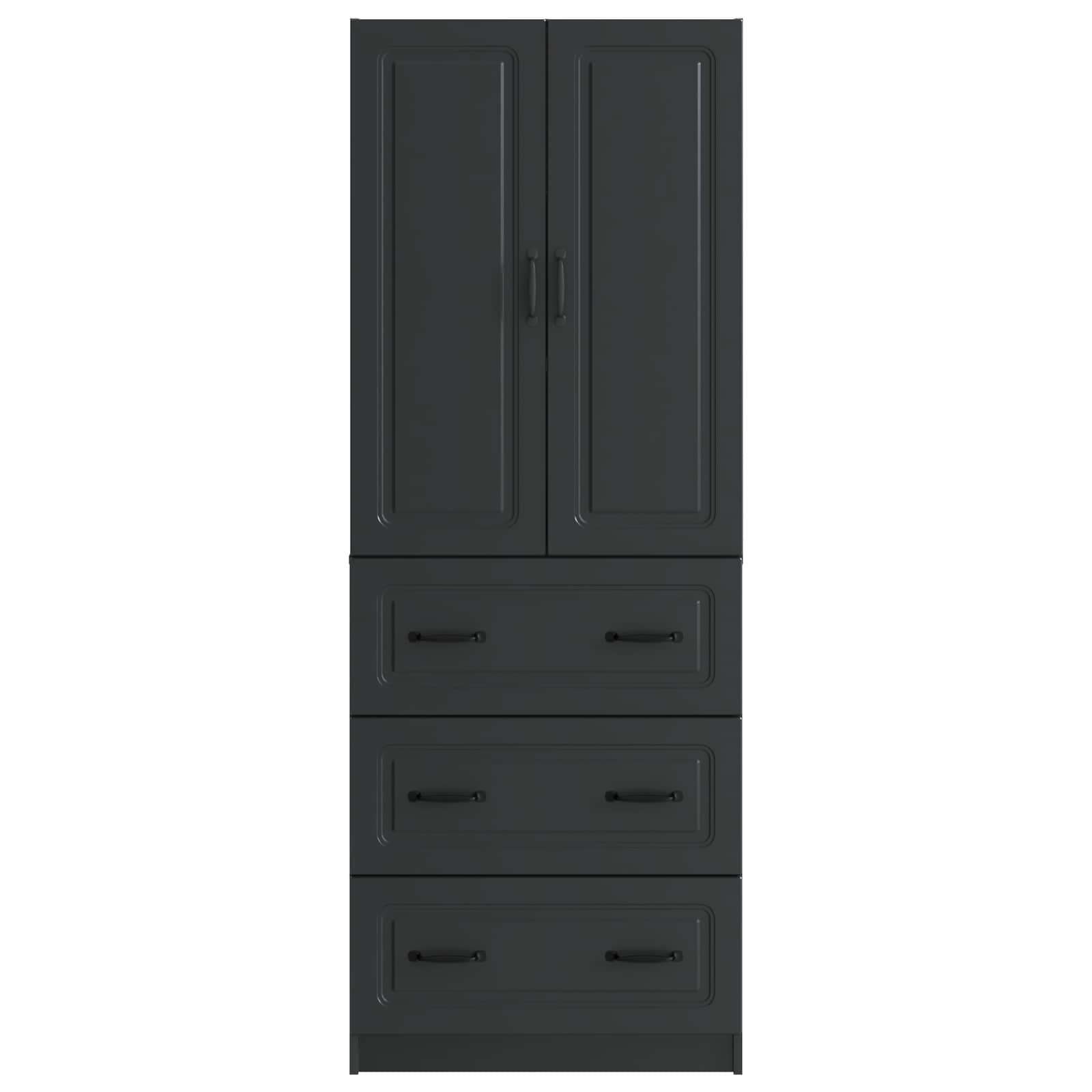 Spintelė 2 pcs Juoda 66 x 34,5 x 87 cm Apdirbta mediena
