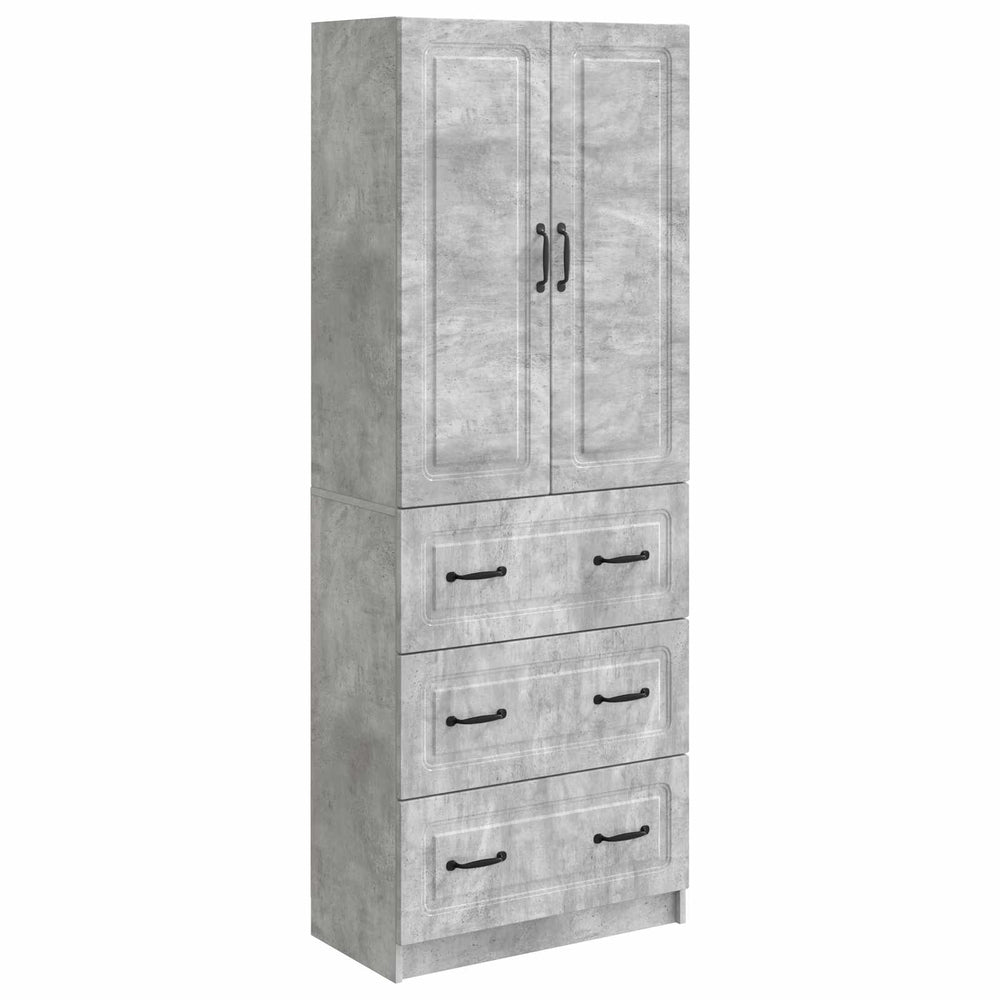 Spintelė 2 pcs Betono pilka 66 x 34,5 x 87 cm Apdirbta mediena
