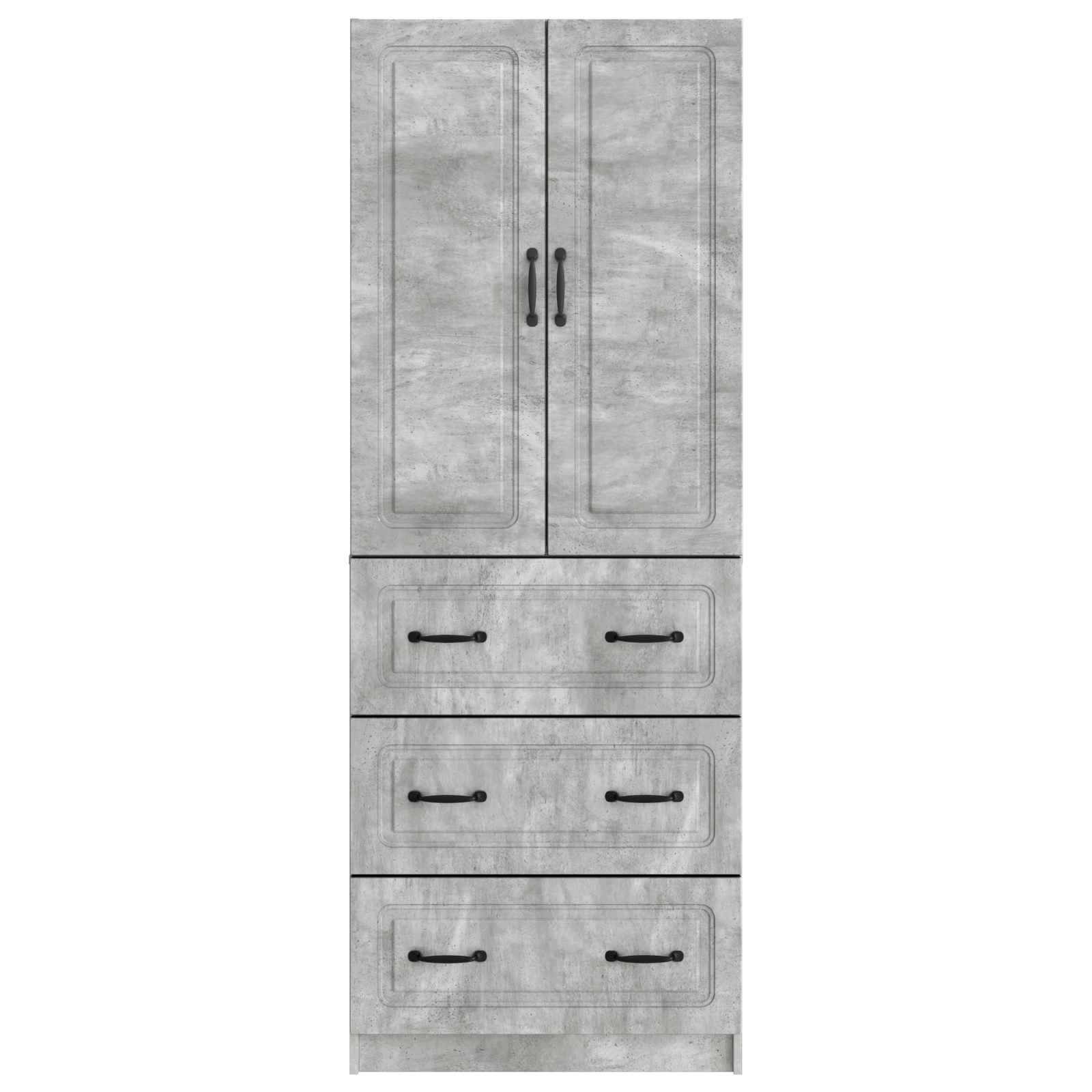 Spintelė 2 pcs Betono pilka 66 x 34,5 x 87 cm Apdirbta mediena