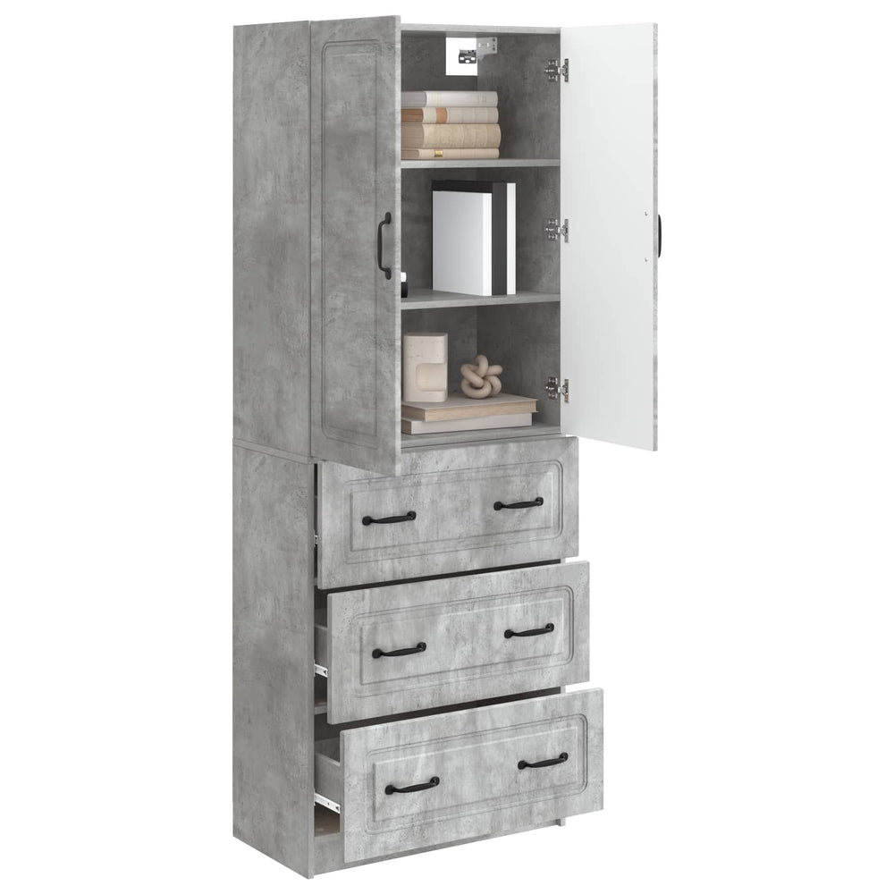Spintelė 2 pcs Betono pilka 66 x 34,5 x 87 cm Apdirbta mediena