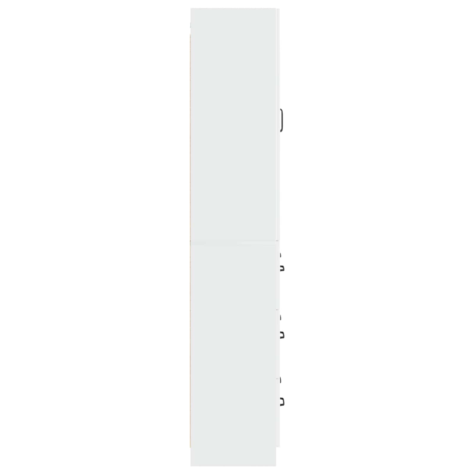 Spintelė 2 pcs Itin blizgi balta 66 x 34,5 x 87 cm