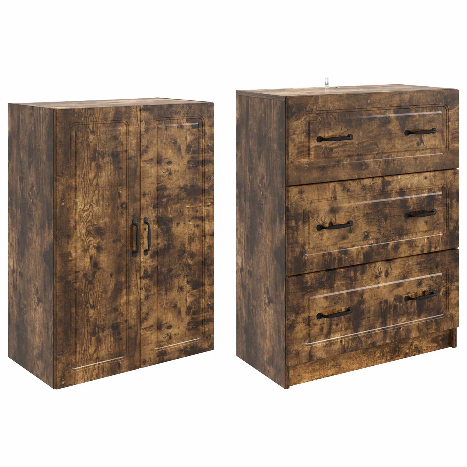 Spintelė 2 pcs Dūminio ąžuolo 66 x 34,5 x 87 cm