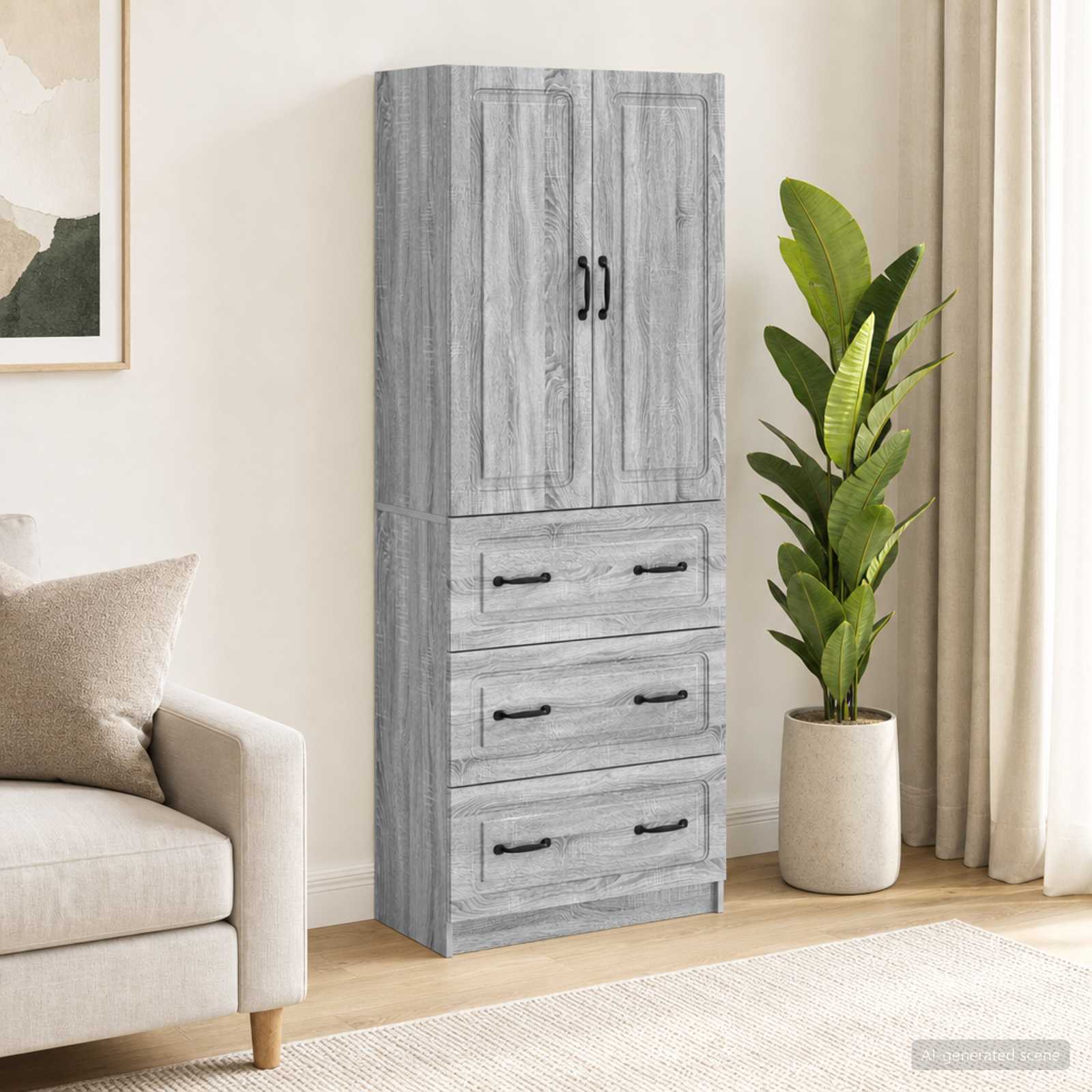 Spintelė 2 pcs Pilka Sonoma 66 x 34,5 x 87 cm Apdirbta mediena