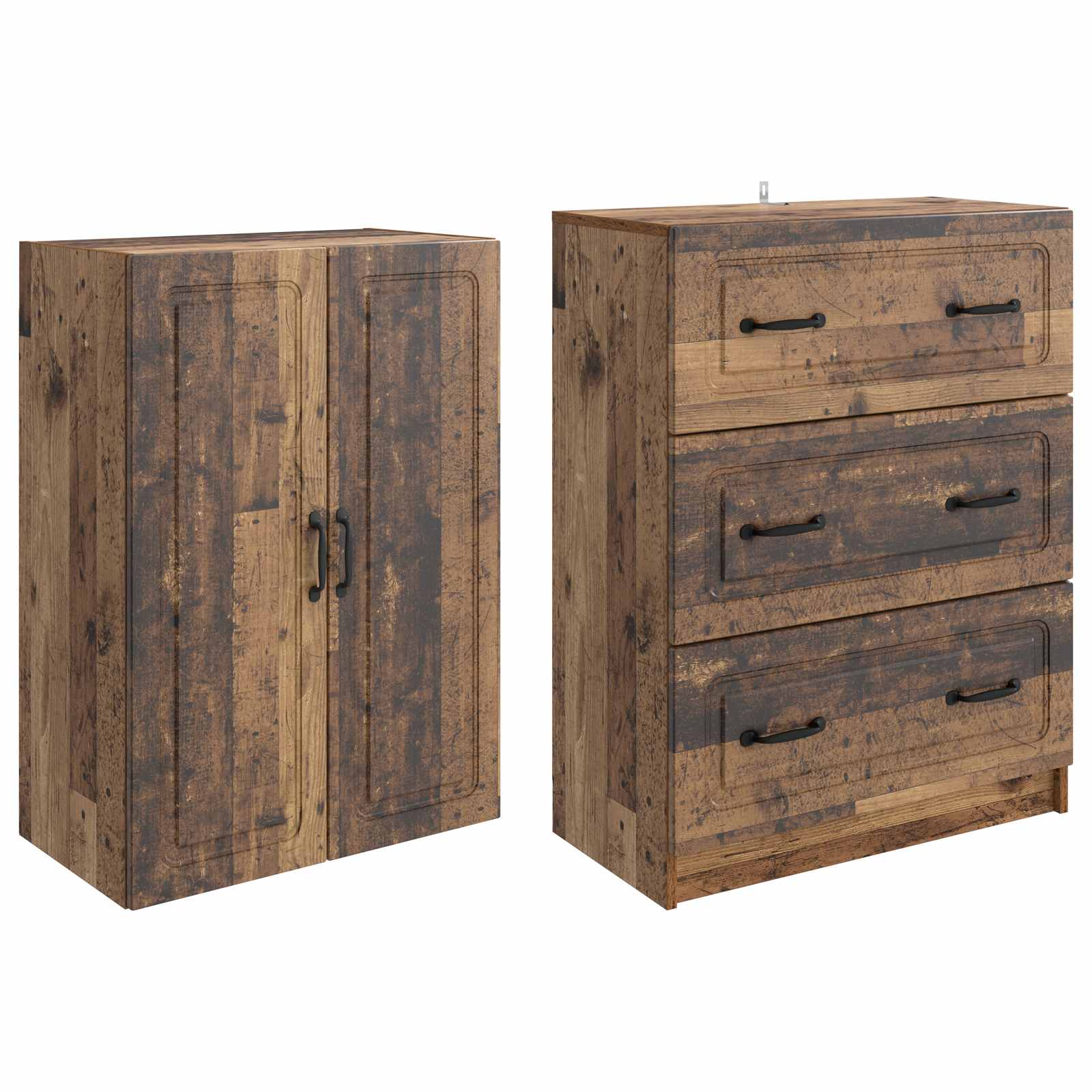 Spintelė 2 pcs Sendintos medienos 66 x 34,5 x 87 cm