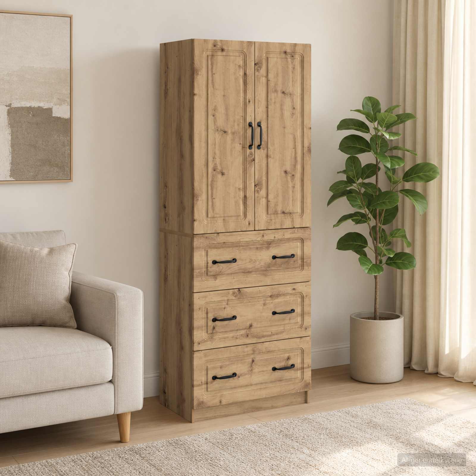 Spintelė 2 pcs Artisano ąžuolo 66 x 34,5 x 87 cm